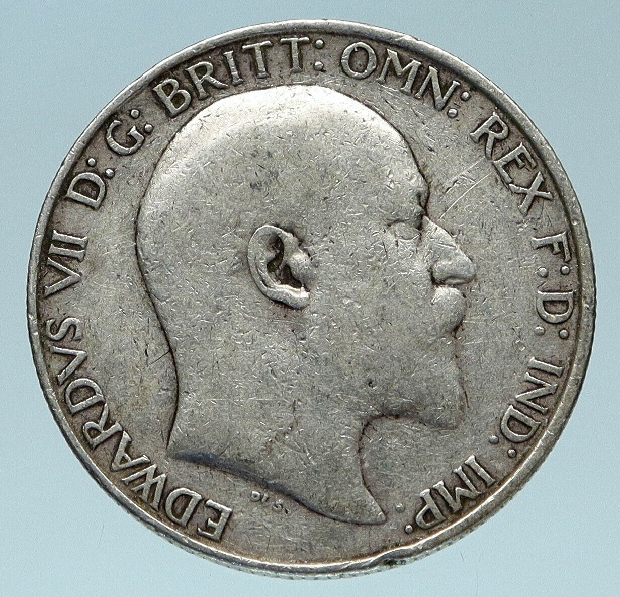 1907 GREAT BRITAIN EDWARD VII UK Antique Genuine Silver Florin 2 Shl Coin i83291