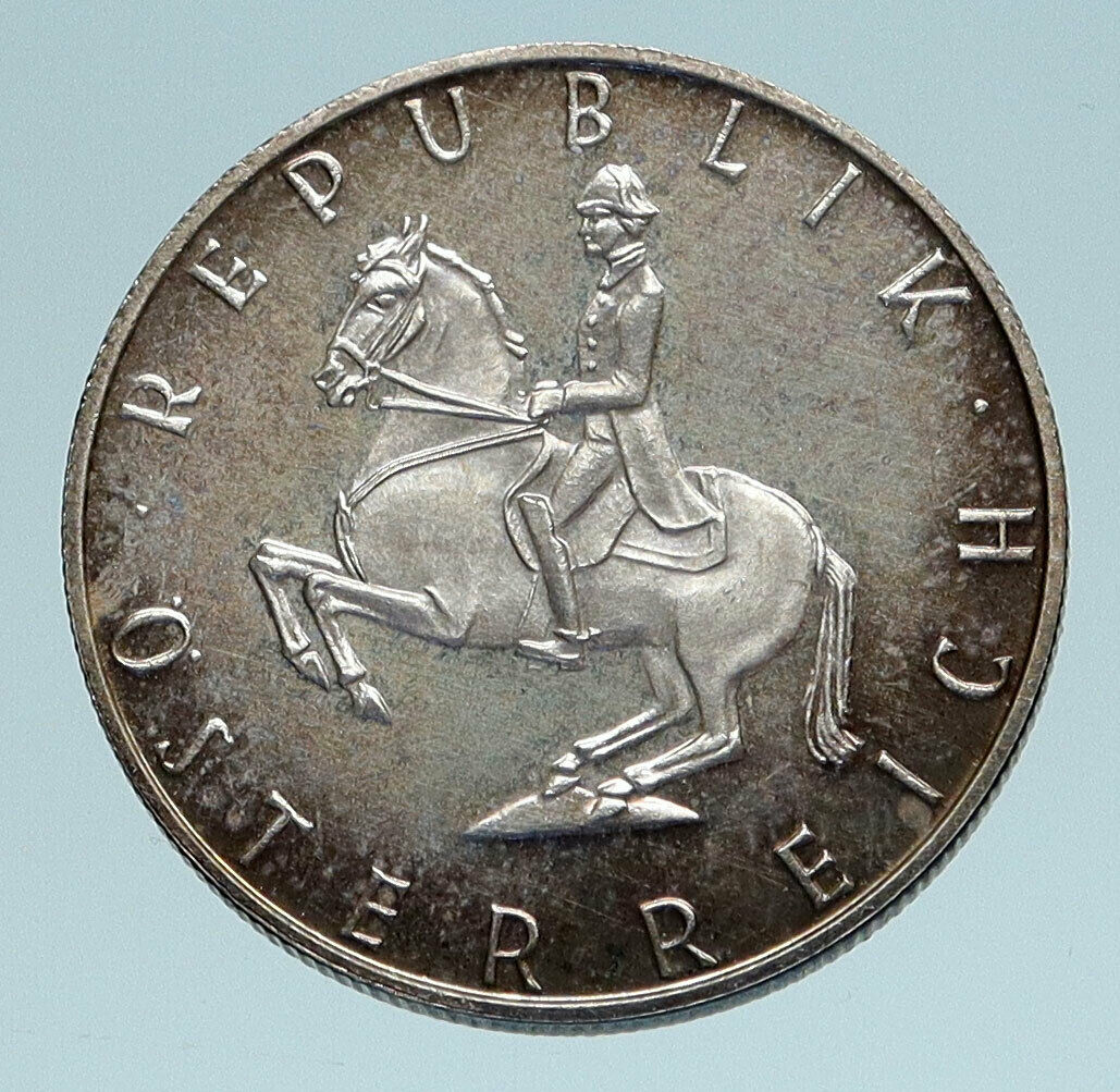 1965 AUSTRIA Spanish HORSE RIDER Proof Silver 5 Shilling Austrian Coin i83322