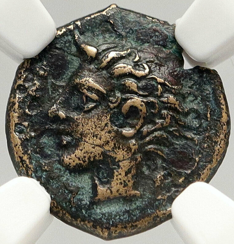 KATANAE SICILY Authentic Ancient 415BC Original Greek Coin RIVER GOD NGC i83558