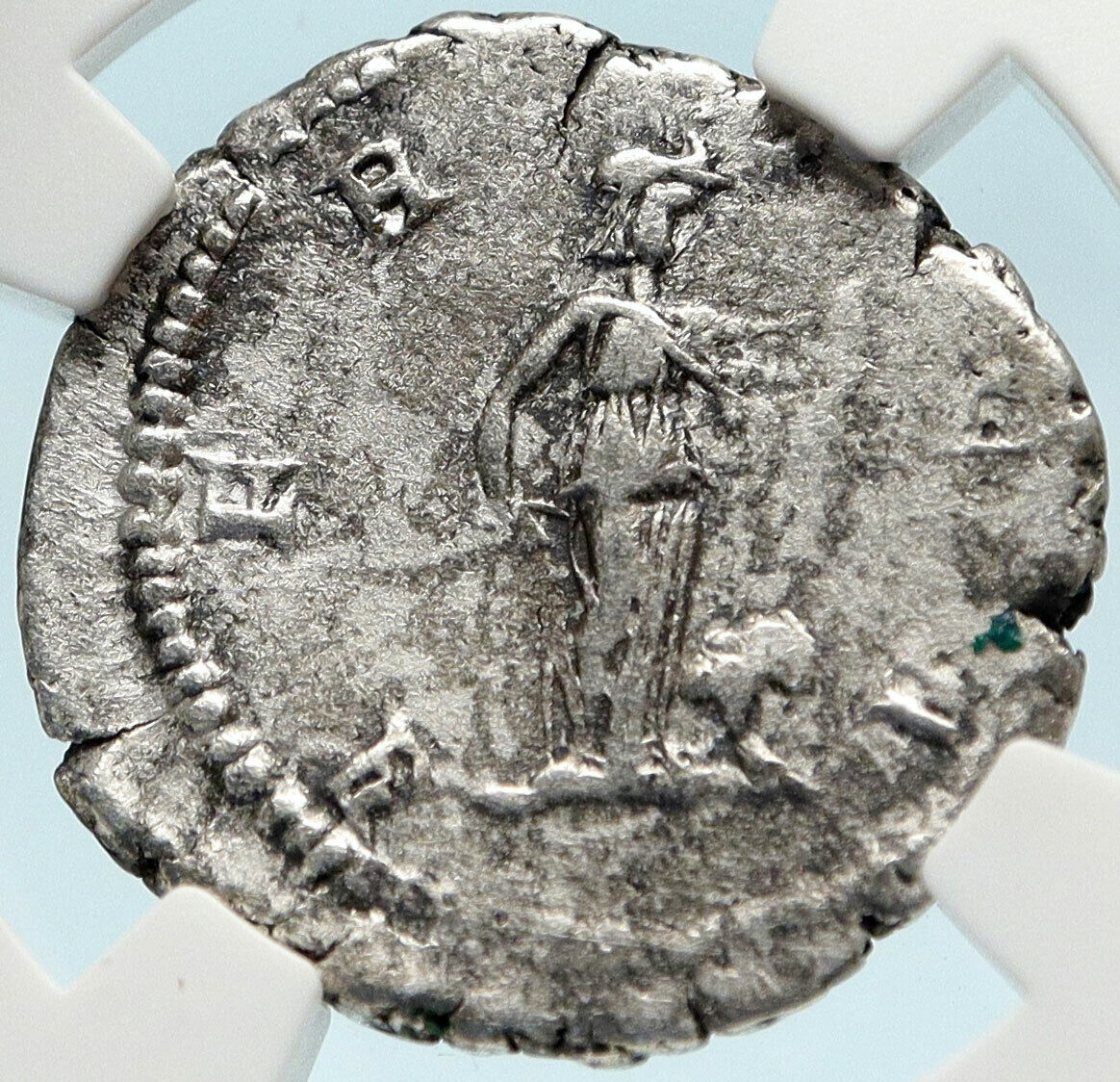 SEPTIMIUS SEVERUS Authentic Ancient 207AD Silver Roman Coin AFRICA NGC i83587