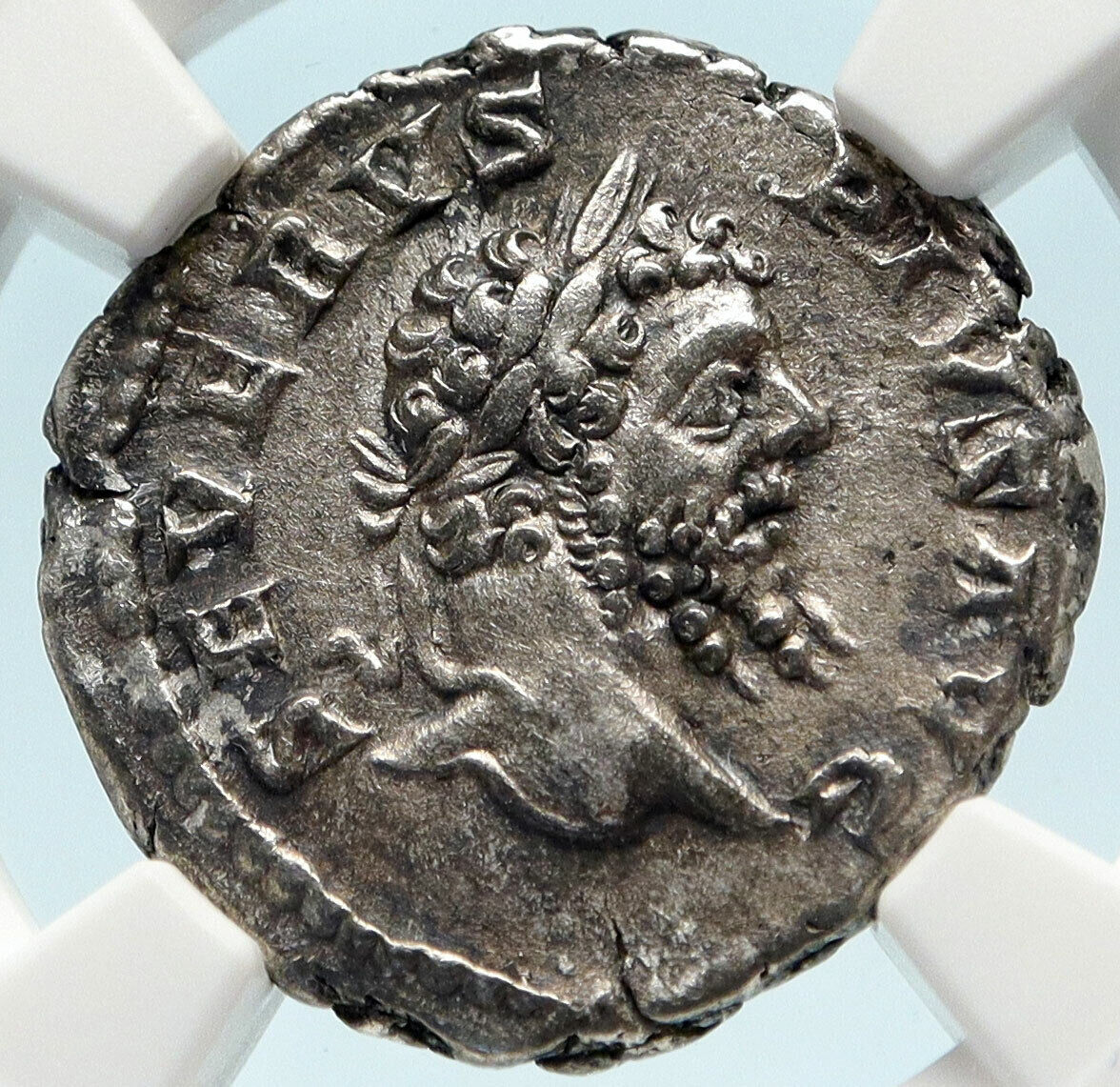 SEPTIMIUS SEVERUS Authentic Ancient 207AD Silver Roman Coin AFRICA NGC i83587