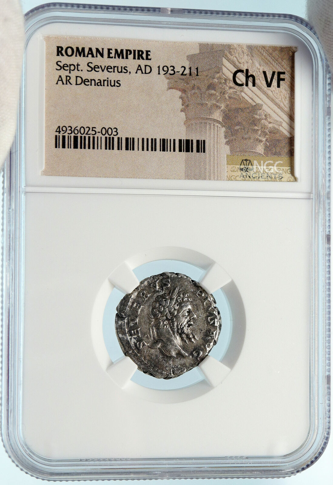 SEPTIMIUS SEVERUS Authentic Ancient 207AD Silver Roman Coin AFRICA NGC i83587