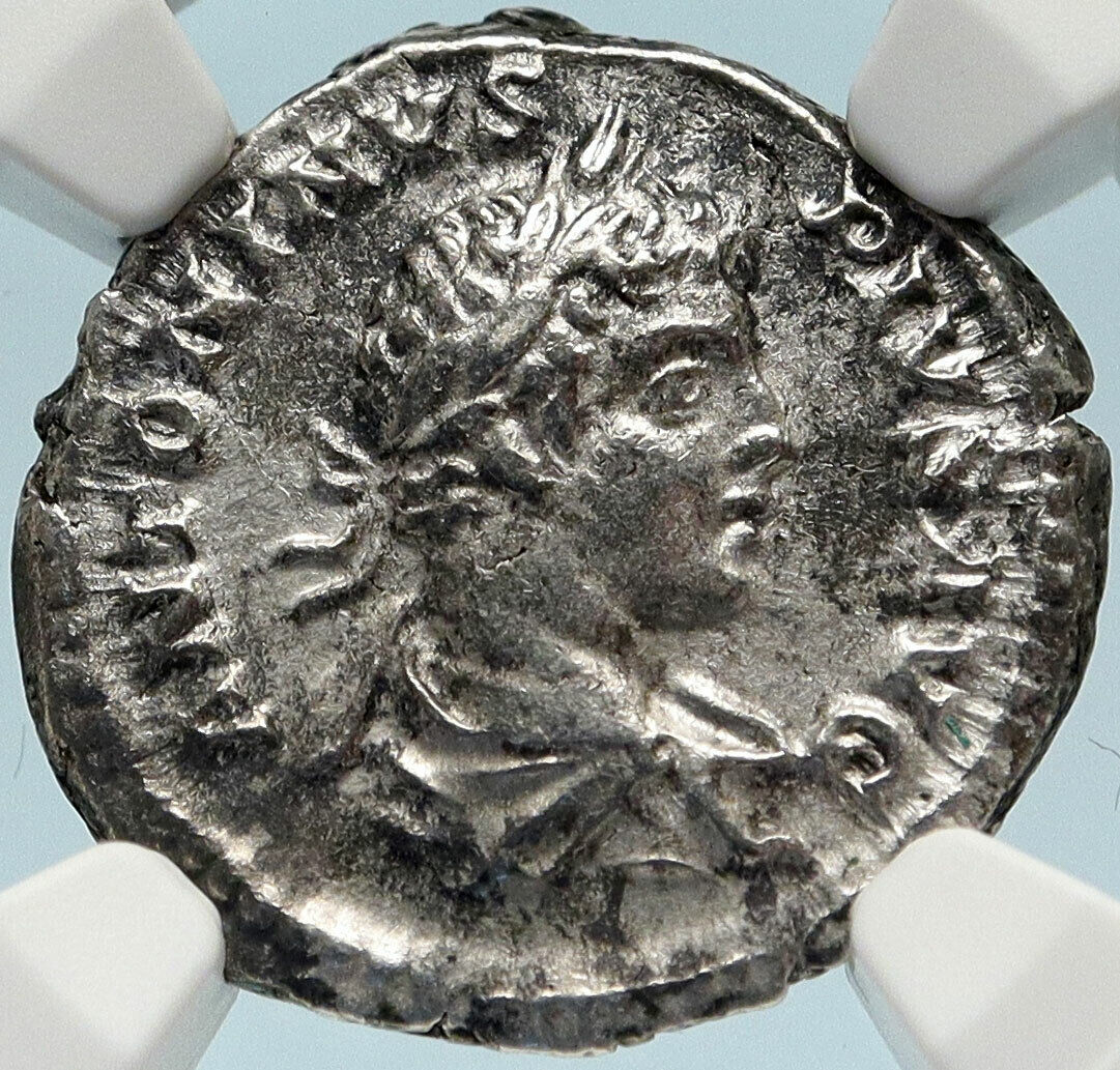 CARACALLA Authentic Ancient 205AD Genuine Silver Roman Coin FELICITAS NGC i83585