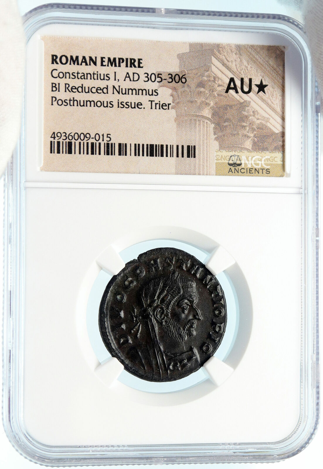 Divus CONSTANTIUS I Chlorus Authentic Ancient 307AD Roman Coin ALTAR NGC i83584