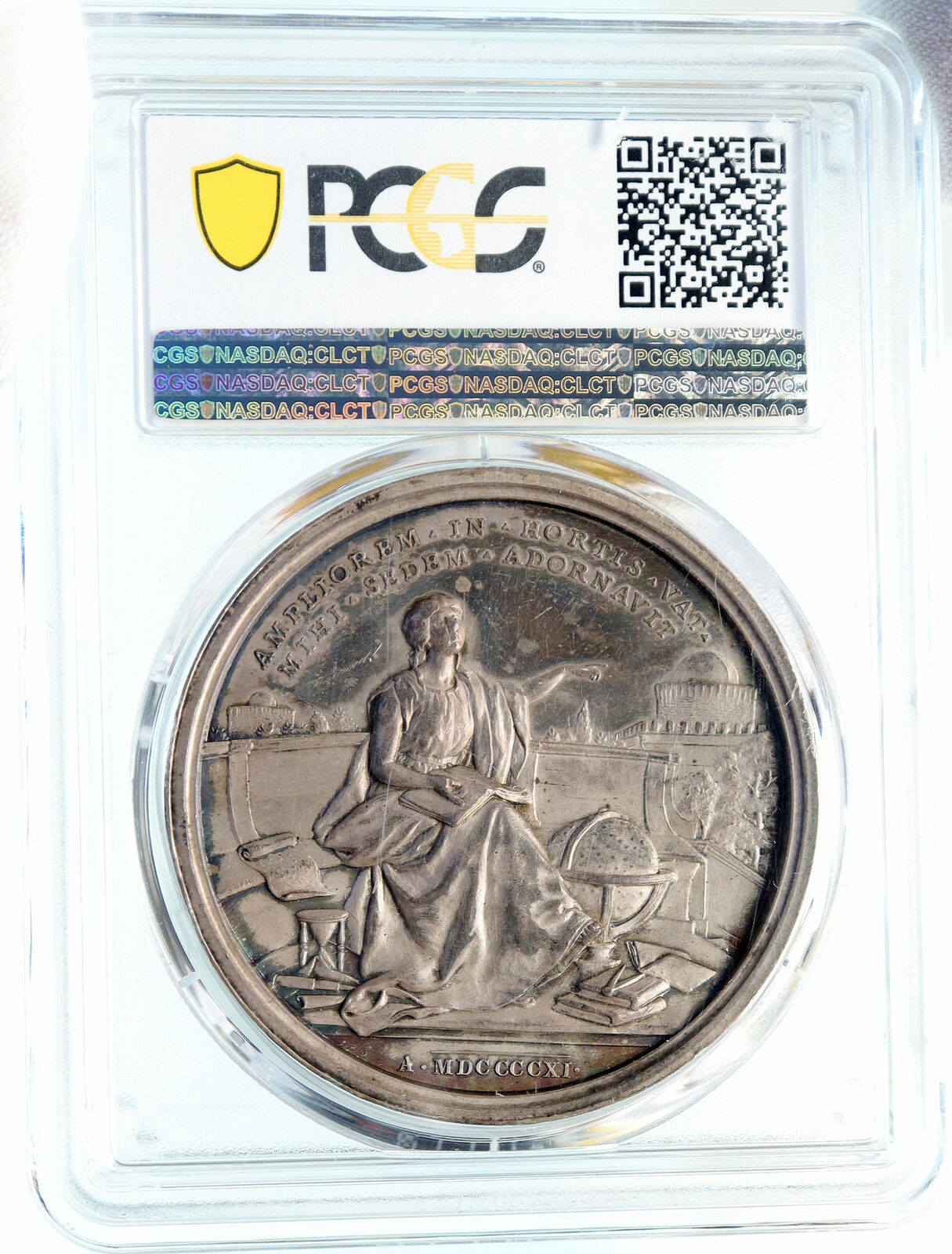 1911 VATICAN Christian POPE PIUS X SILVER SPECIMEN MEDAL Astronomy PCGS i83839