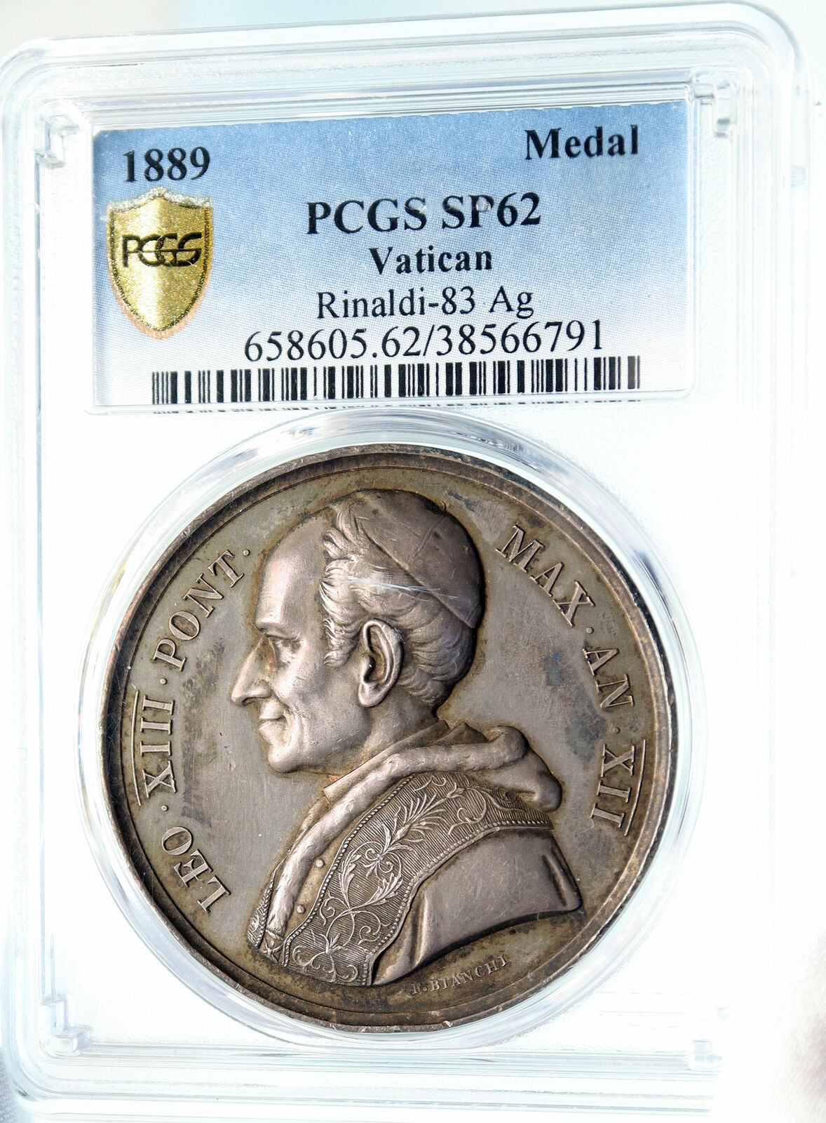 1889 VATICAN Pope LEO XIII Christian SPECIMEN Medal Lateran Clister PCGS i83840