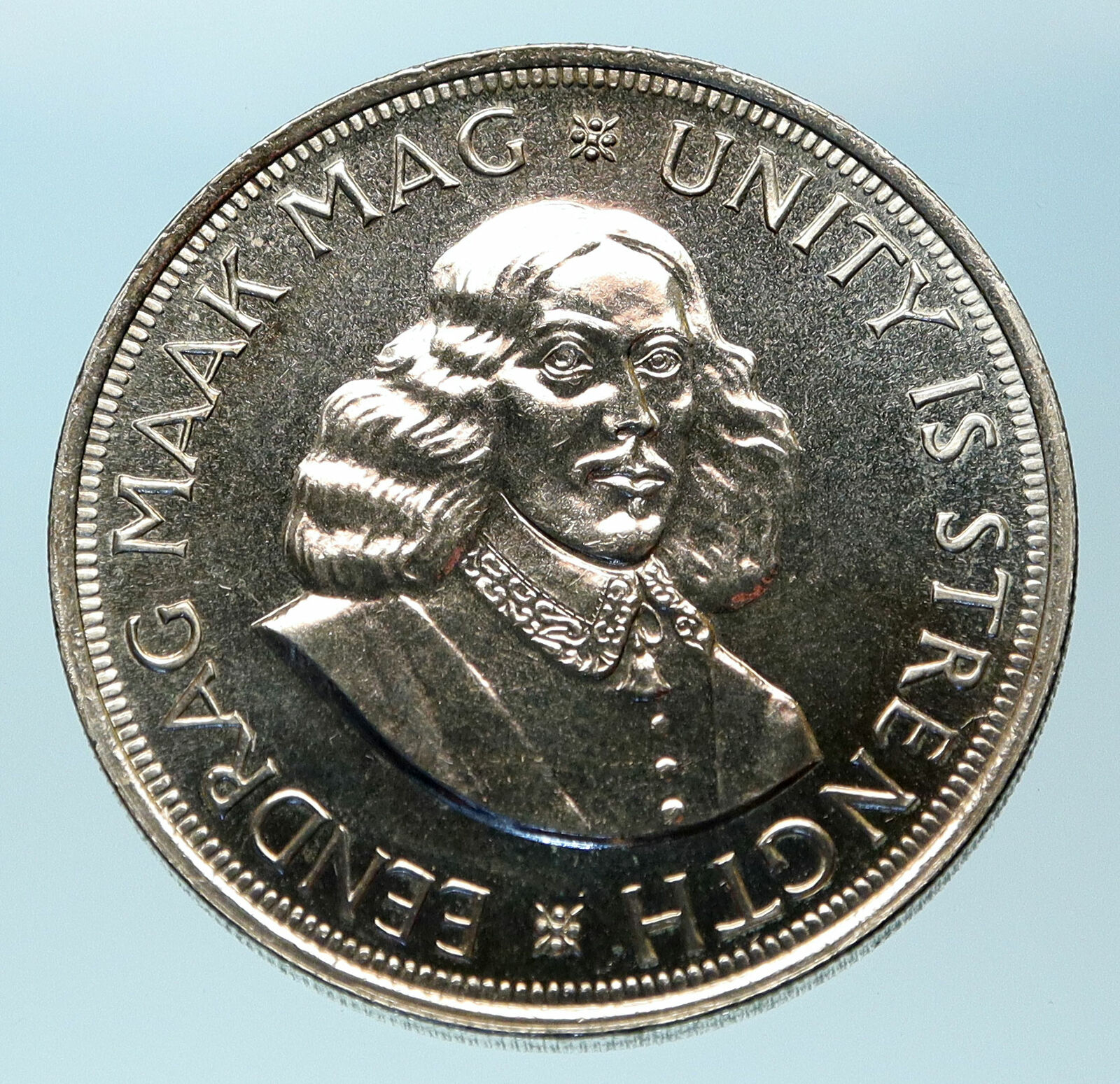 1964 SOUTH AFRICA Founder Jan van Riebeeck Deer Proof Silver 50 Cent Coin i83793