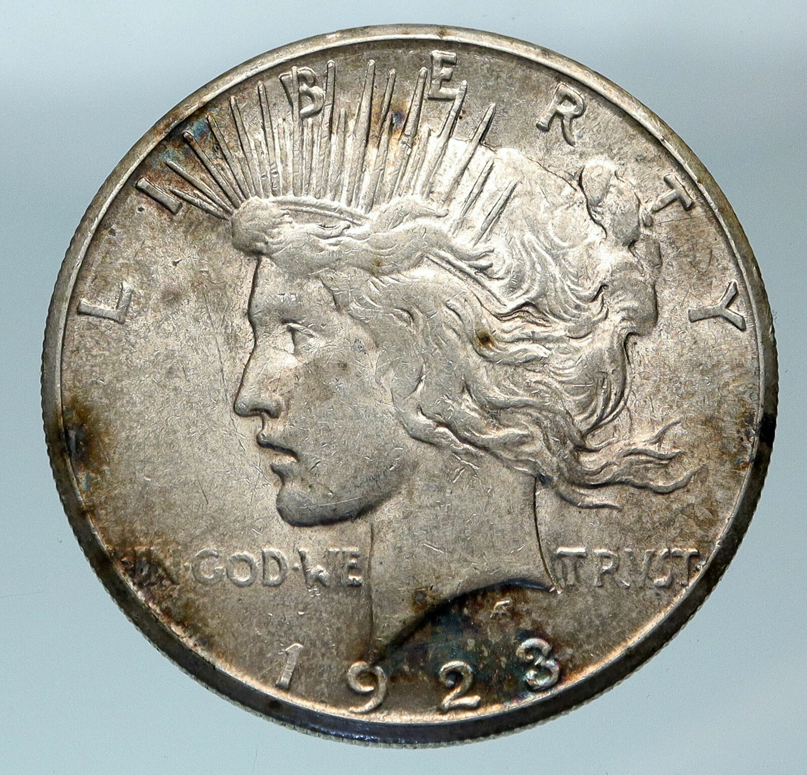 1923 US Antique Silver PEACE DOLLAR United States Coin w LIBERTY & EAGLE i83678