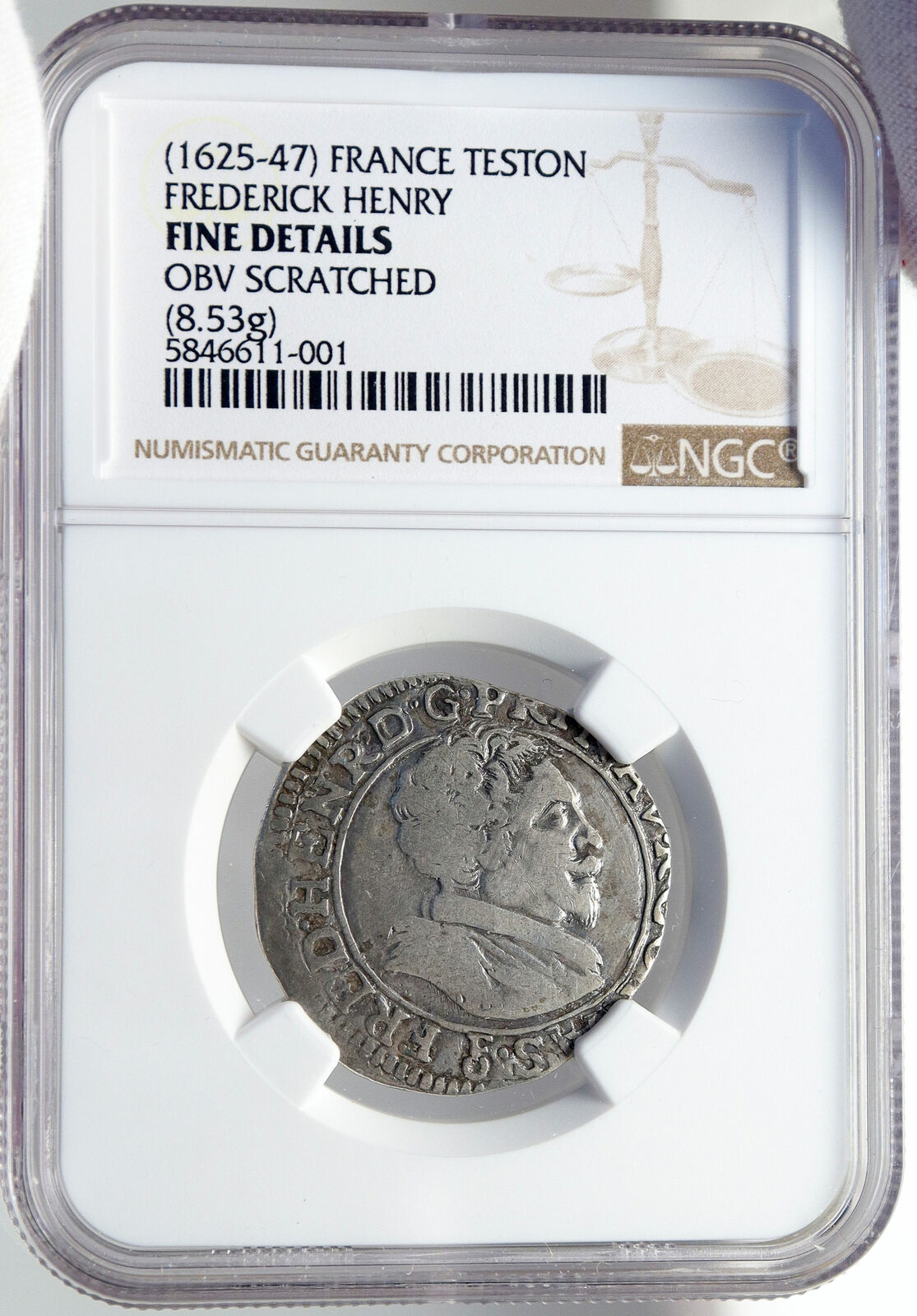 1625-47 FEUDAL FRANCE Prince Orange FREDERICK HENRY Old Silver NGC Coin i83740