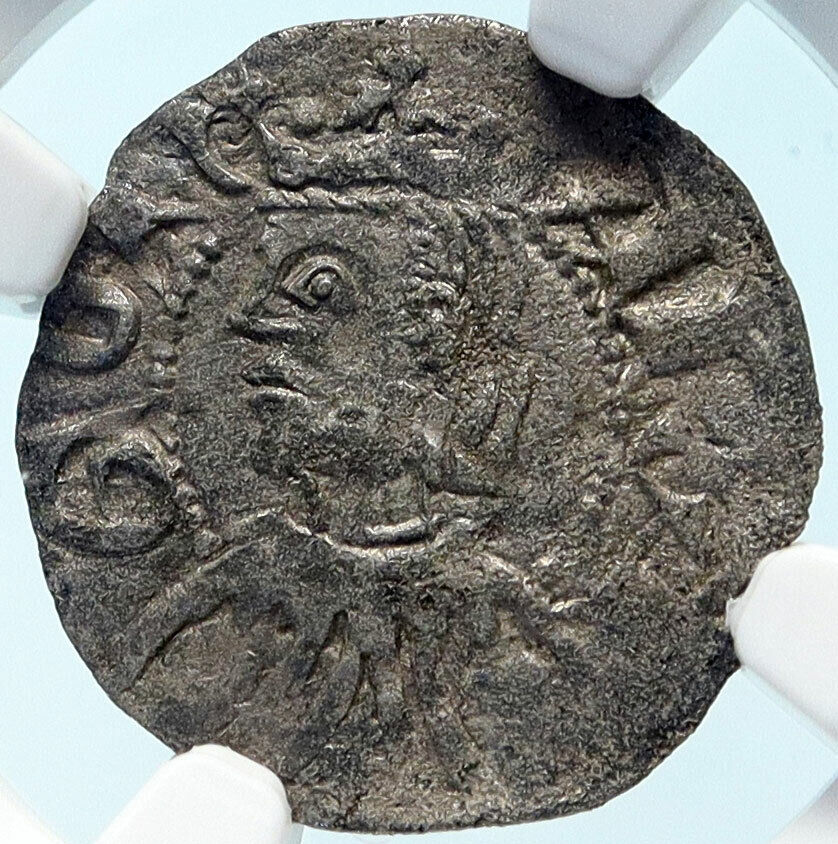 1336-87 SPAIN Spanish King PEDRO III PETER Antique Silver Dinero NGC Coin i83743