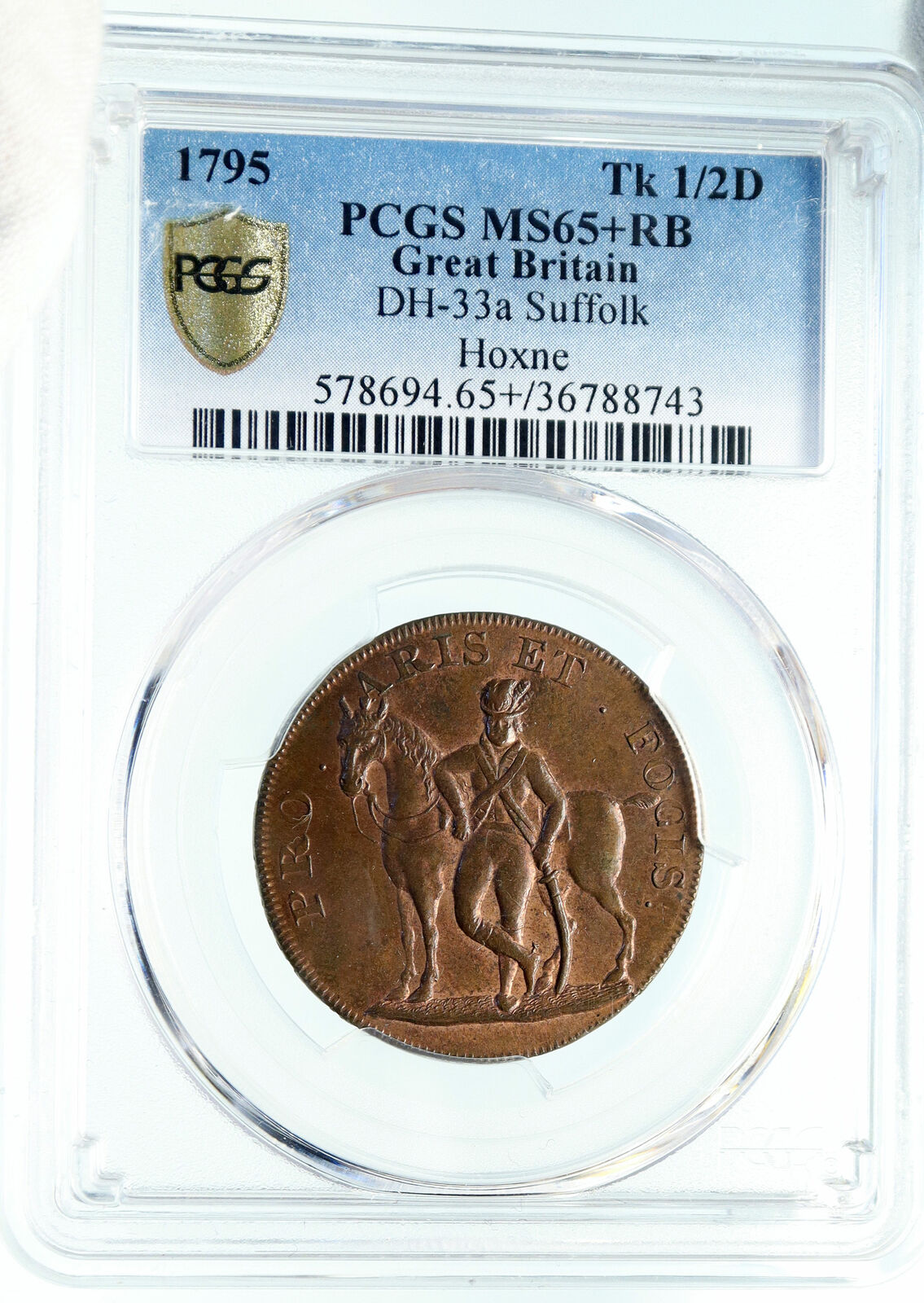 1795 ENGLAND Great Britain SUFFOLK Horse YEOMAN Conder Token PCGS MS i84259