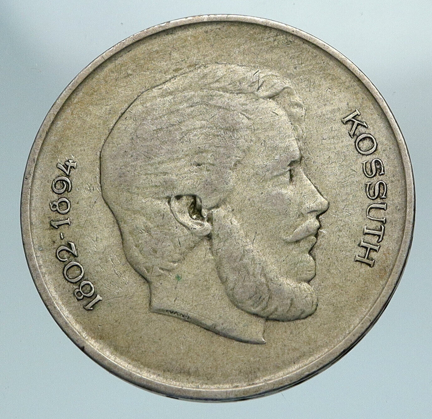 1947 HUNGARY Franz Joseph I & Lajos Kossuth Antique Silver 5 Forint Coin i84180