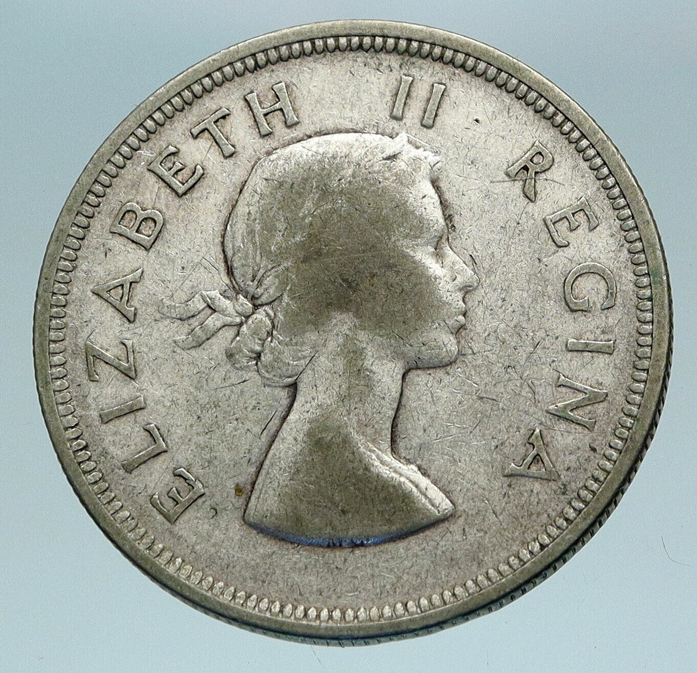 1954 SOUTH AFRICA UK Queen Elizabeth II OLD Silver 2 1/2 Shilling Coin i84188