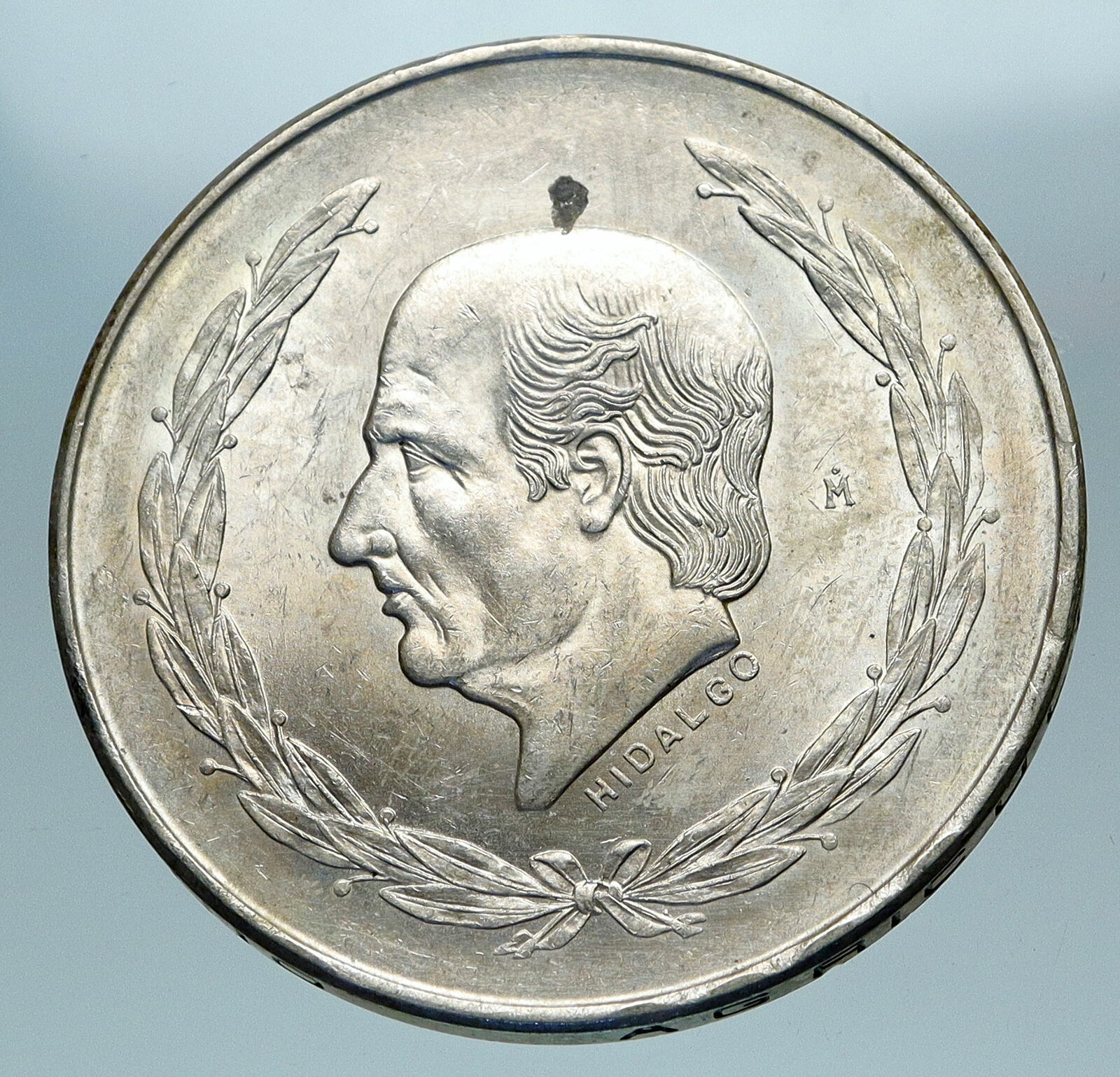 1953 MEXICO Mexican Independence War Hero HIDALGO on Big 4cm Silver Coin i84187