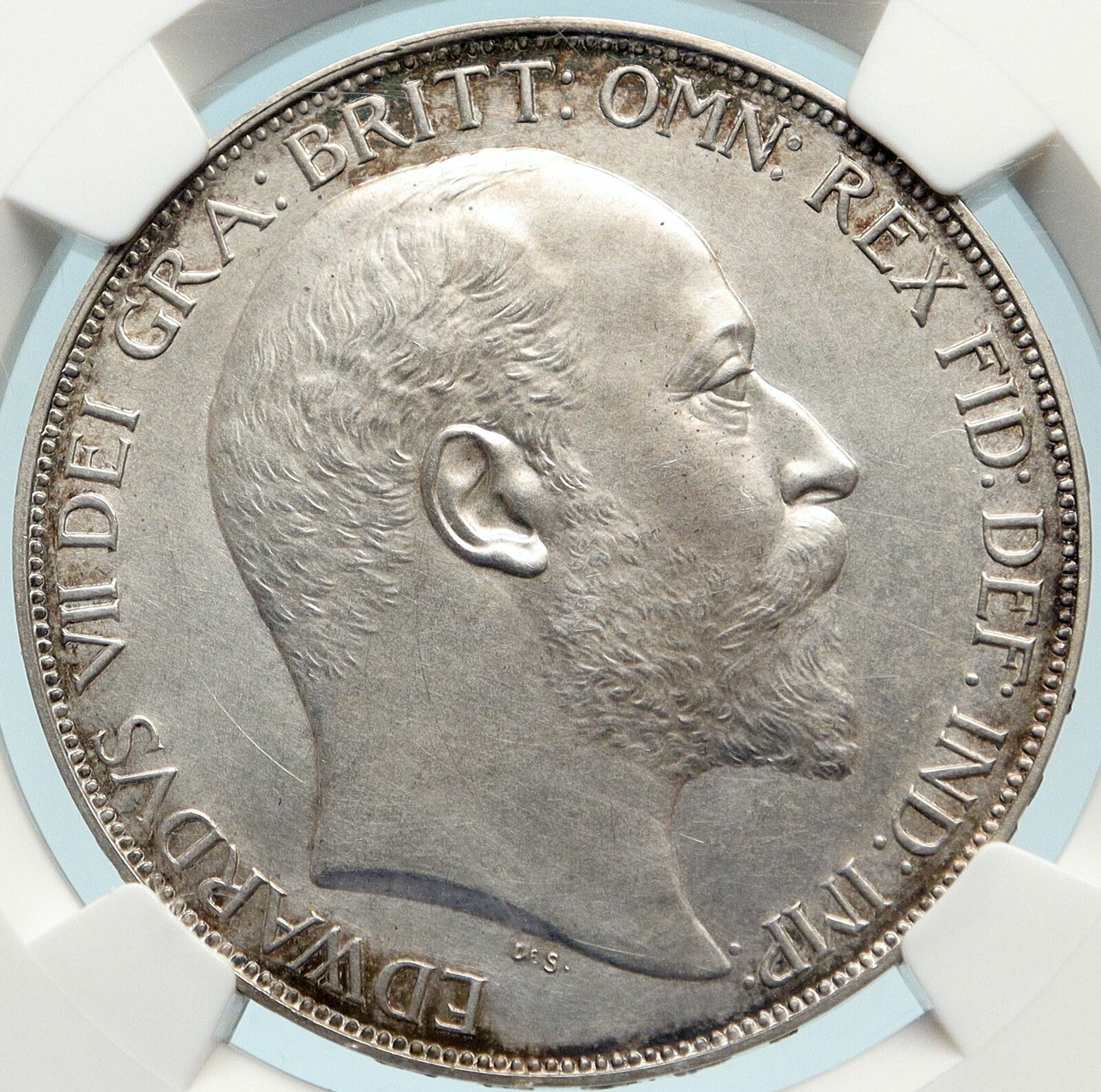 1902 Great Britain UK King EDWARD VII Silver MATTE PROOF CROWN NGC i84424