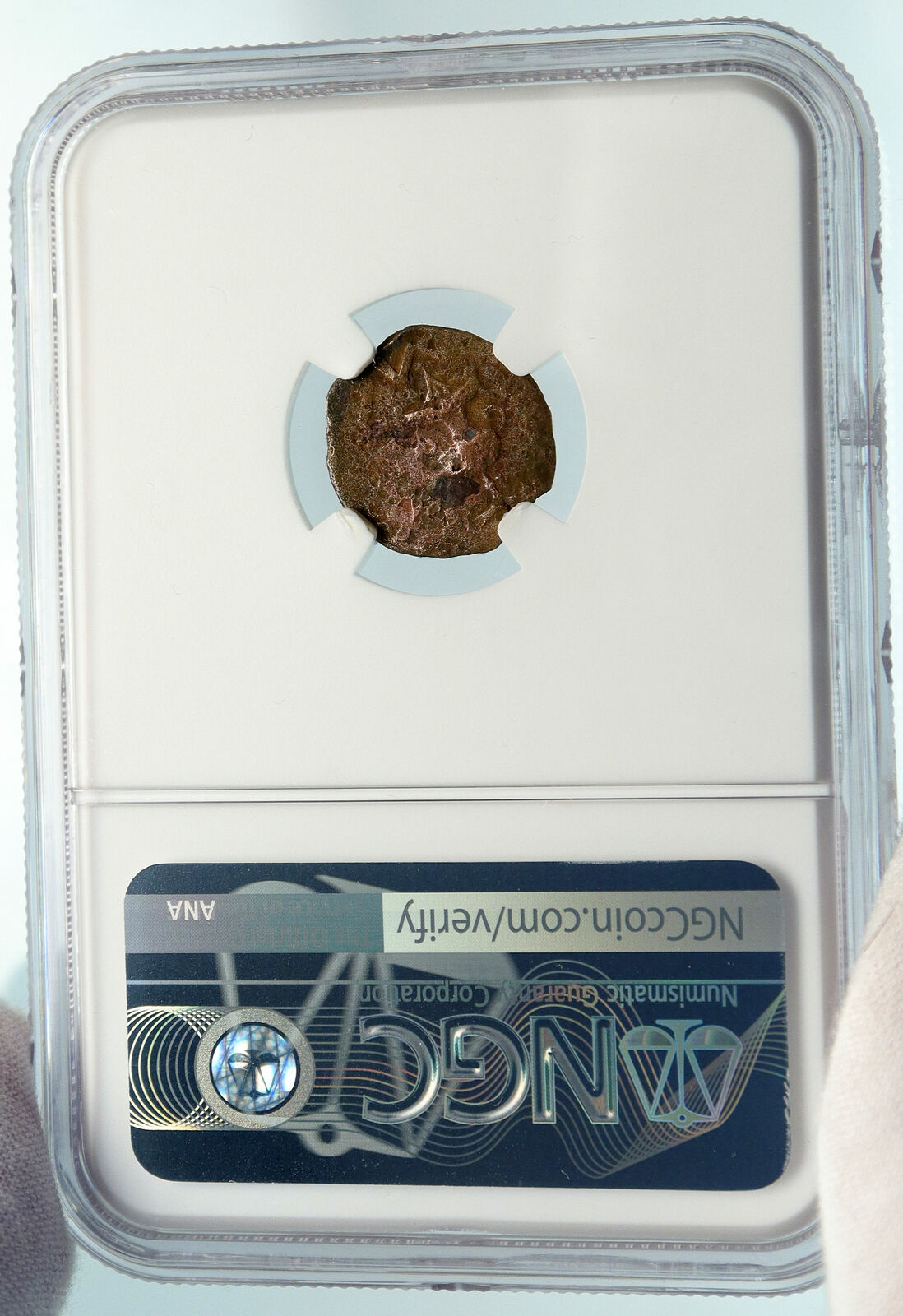 Authentic Ancient JEWISH WAR v ROMANS 68AD Yr3 JERUSALEM Coin AMPHORA NGC i84443