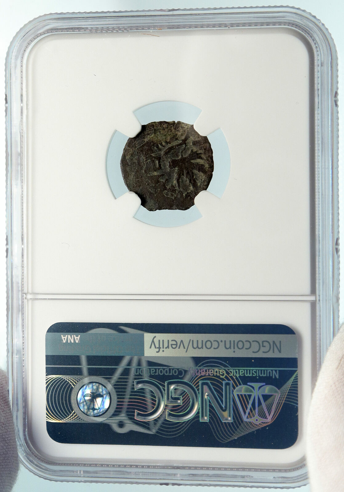 Authentic Ancient JEWISH WAR v ROMANS 68AD Yr3 JERUSALEM Coin AMPHORA NGC i84445