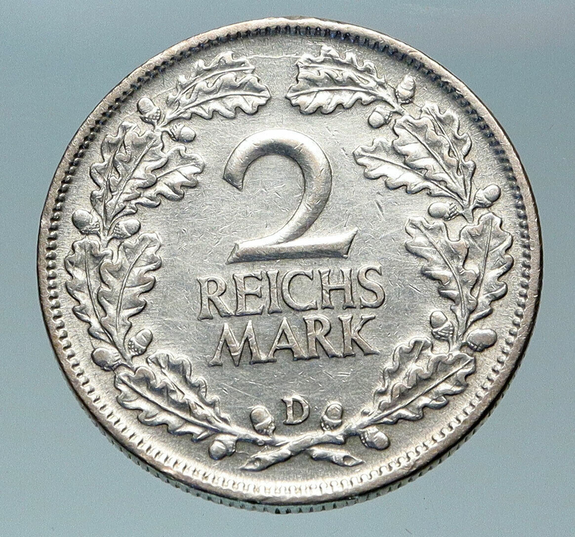 1926 D GERMANY Weimar Republic EAGLE Antique Silver 2 Mark German Coin i84382