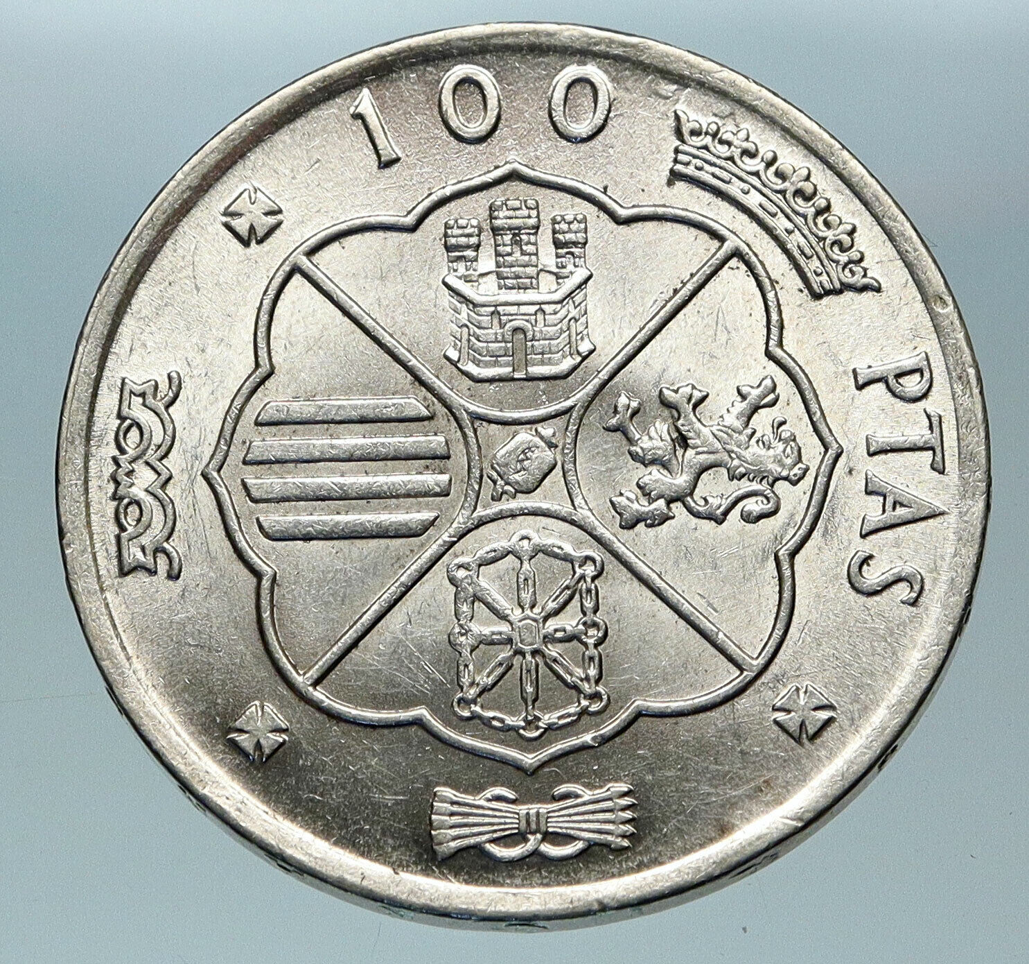 1966 SPAIN Large Franco Caudillo Genuine Silver 100 Pesetas Spanish Coin i84379