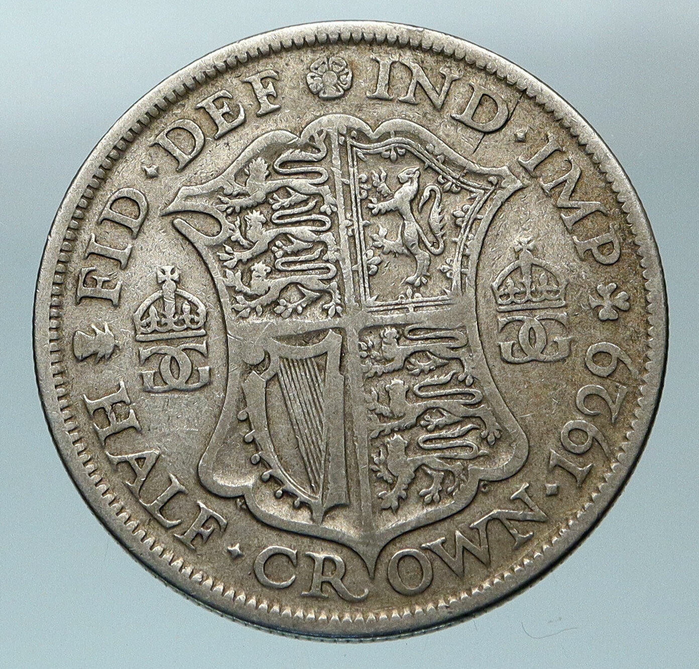 1929 Great Britain United Kingdom UK King GEORGE V Silver Half Crown Coin i84542