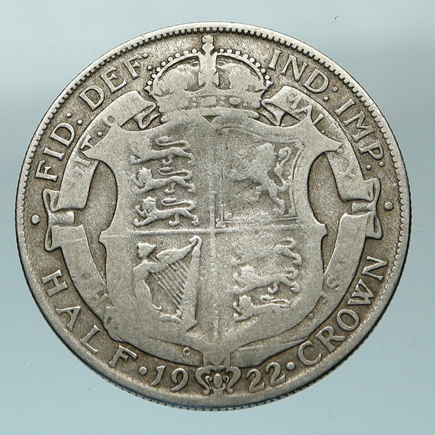 1922 Great Britain United Kingdom UK King GEORGE V Silver Half Crown Coin i84561