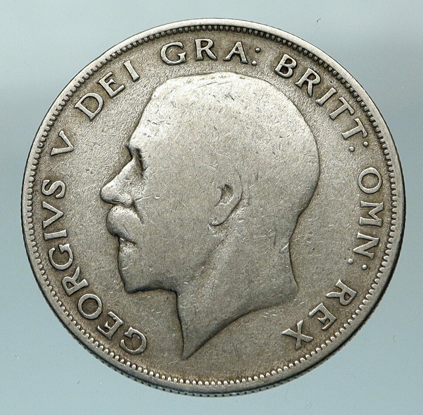 1922 Great Britain United Kingdom UK King GEORGE V Silver Half Crown Coin i84561