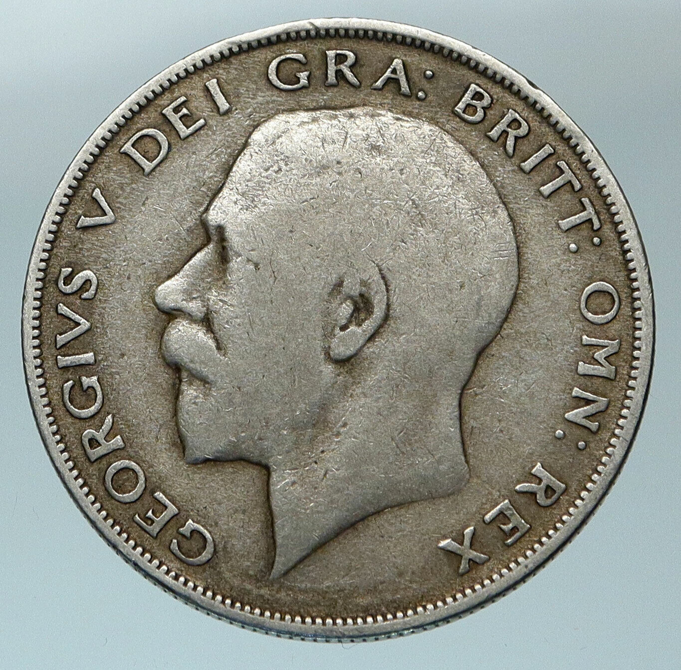 1921 Great Britain United Kingdom UK King GEORGE V Silver Half Crown Coin i84556