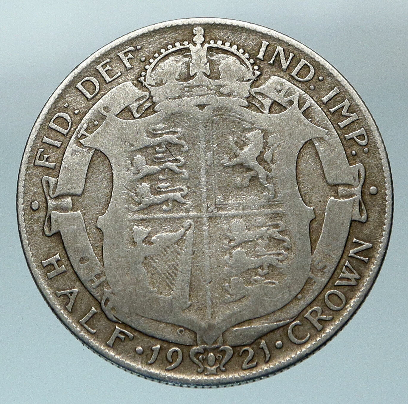 1921 Great Britain United Kingdom UK King GEORGE V Silver Half Crown Coin i84556