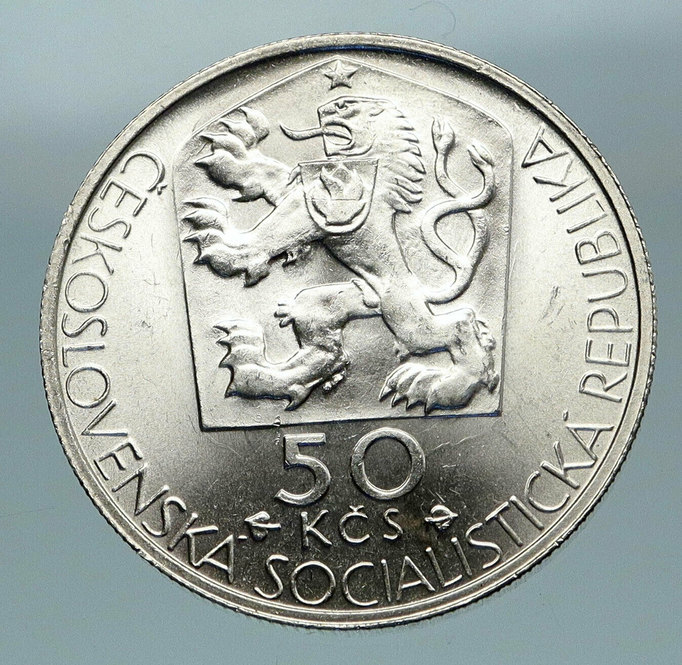 1977 CZECH REPUBLIC Czechoslovakia POET WRITER JAN KOLLAR 50 Korun Coin i84665