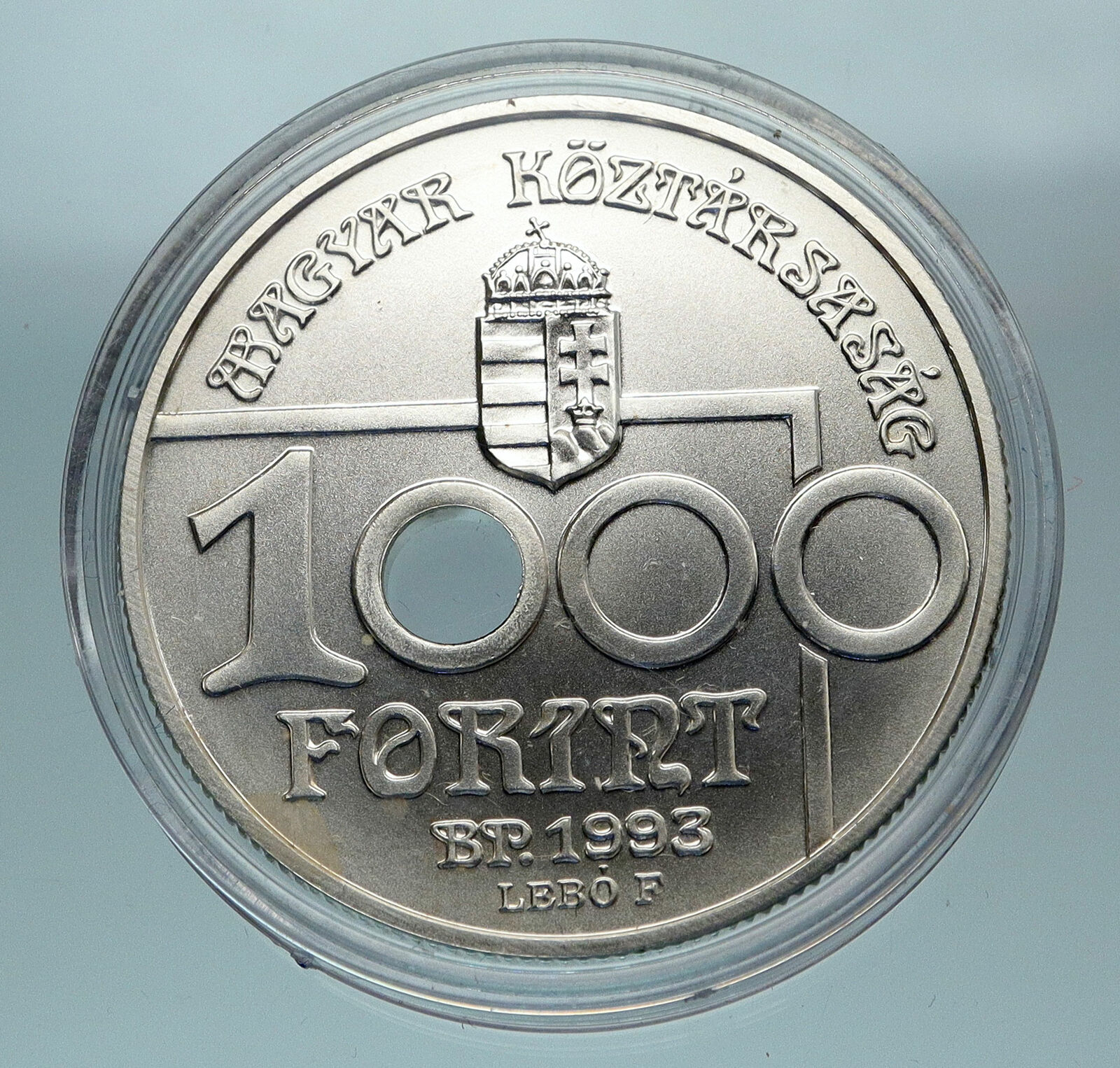 1993 HUNGARY FIFA 1994 USA World Soccer Football Silver 1000 Forint Coin i84661