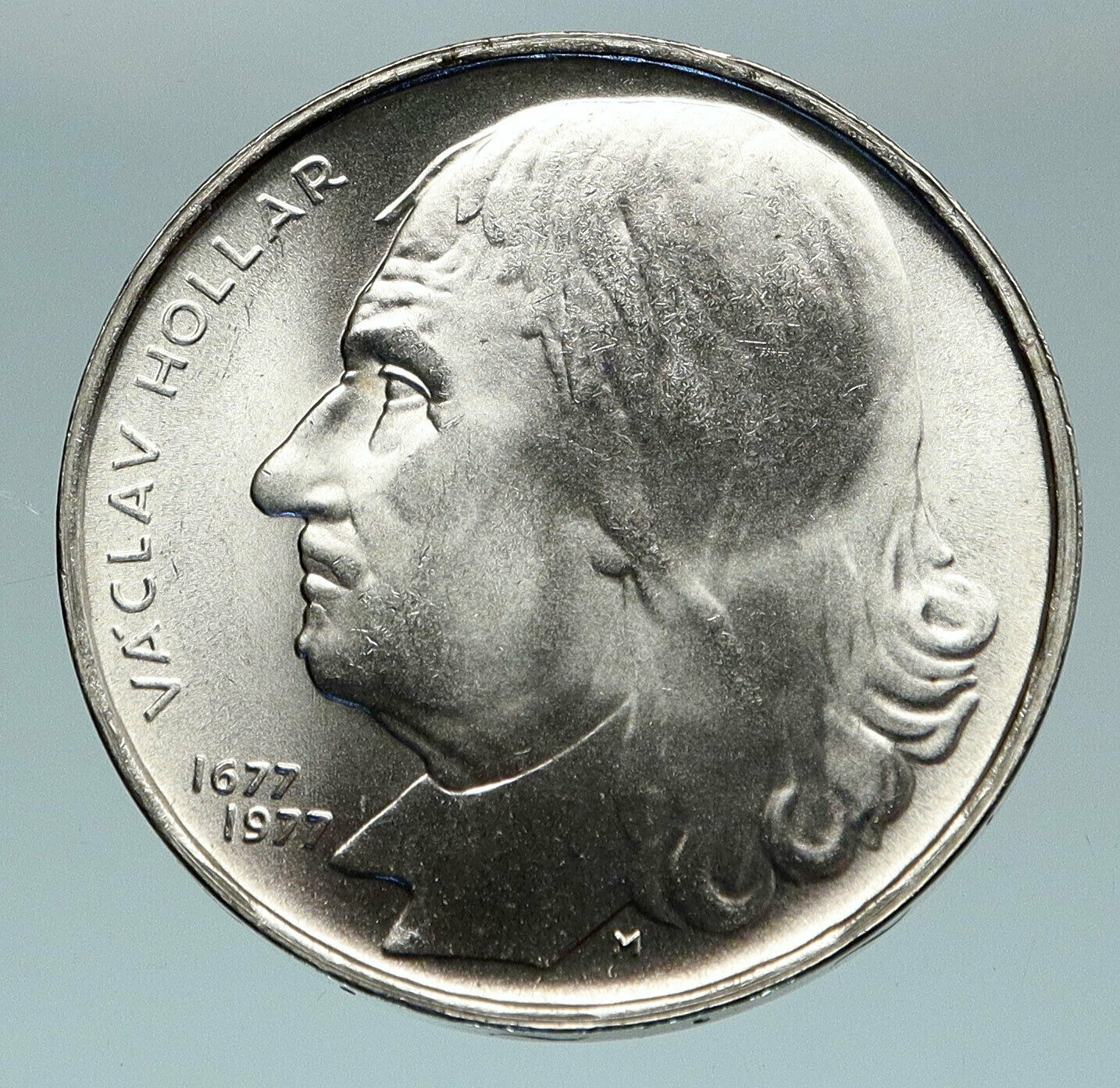1977 CZECH REPUBLIC Czechoslovakia VACLAV HOLLAR ARTIST 100 Korun Coin i84684