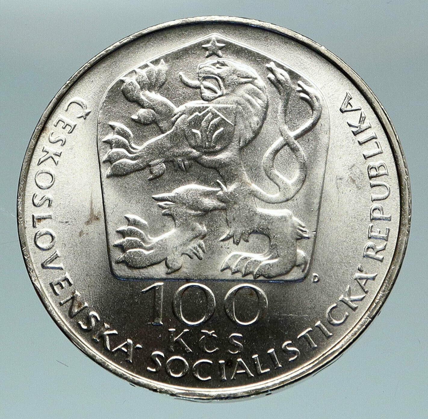 1977 CZECH REPUBLIC Czechoslovakia VACLAV HOLLAR ARTIST 100 Korun Coin i84684