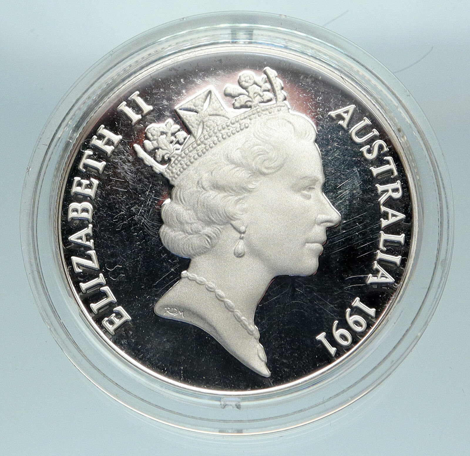 1991 AUSTRALIA UK Queen Elizabeth II JABIRU STORK Proof Silver $10 Coin i84711