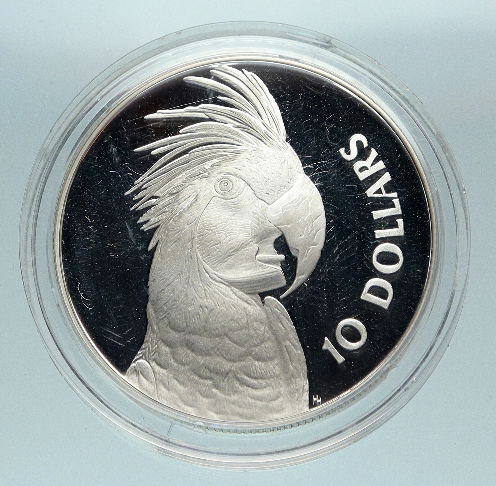 1993 AUSTRALIA UK Queen Elizabeth II COCKATOO BIRD Proof Silver $10 Coin i84707