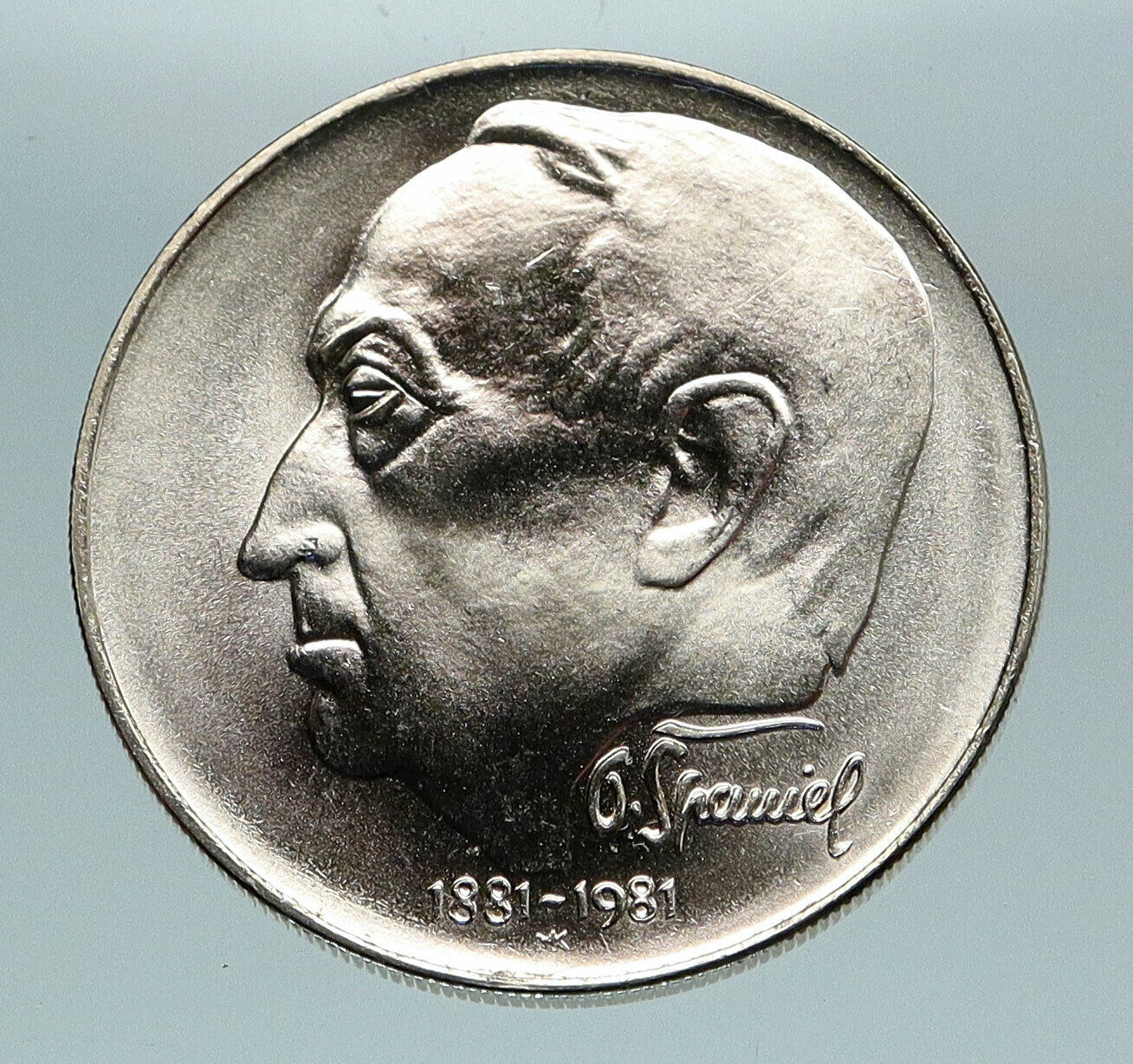 1981 CZECH REPUBLIC Czechoslovakia Otakar Španiel Silver 100 Korun Coin i84716