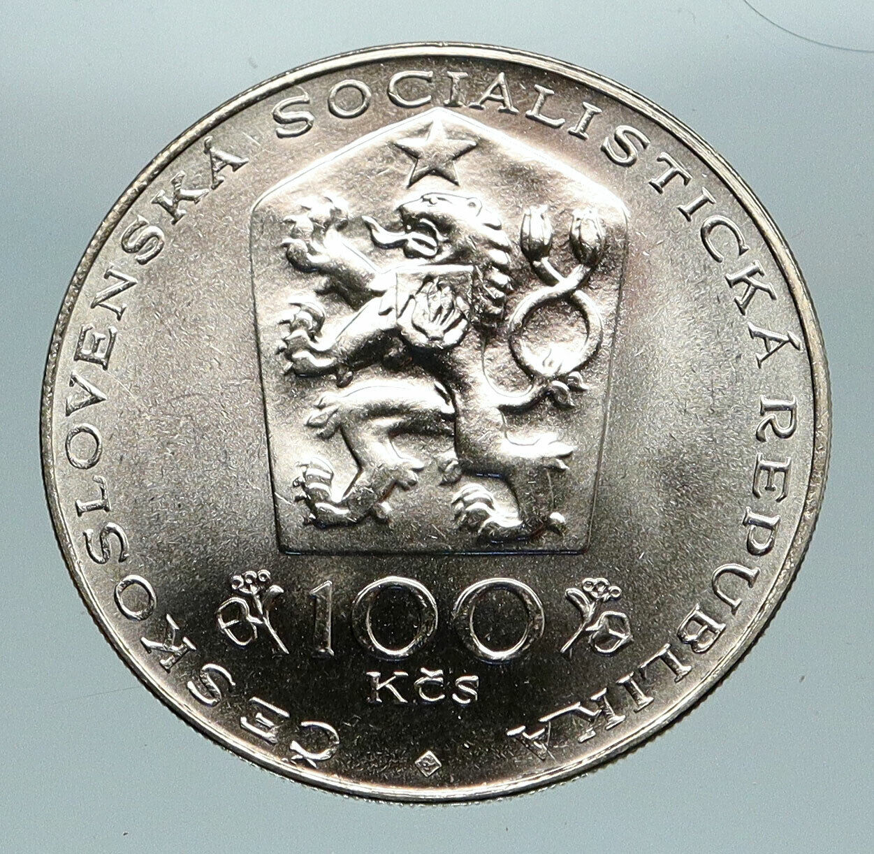 1981 CZECH REPUBLIC Czechoslovakia Otakar Španiel Silver 100 Korun Coin i84716