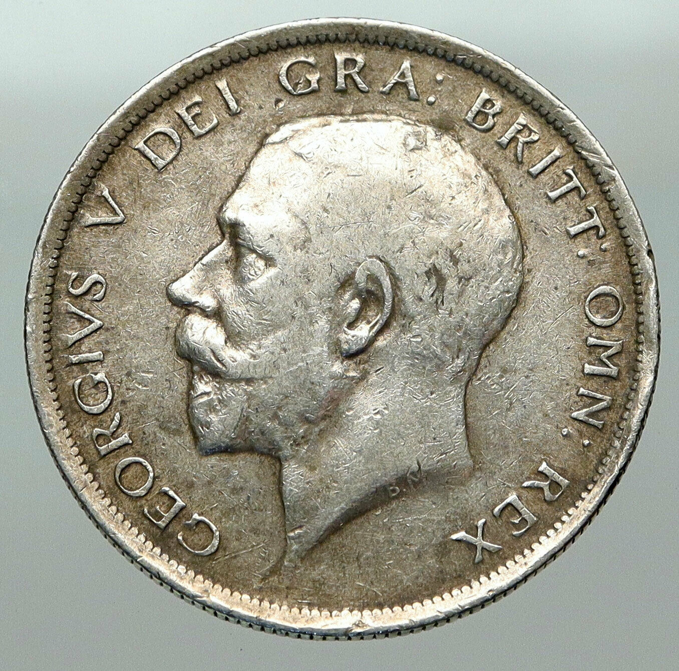 1918 Great Britain United Kingdom UK King GEORGE V Silver Half Crown Coin i85093