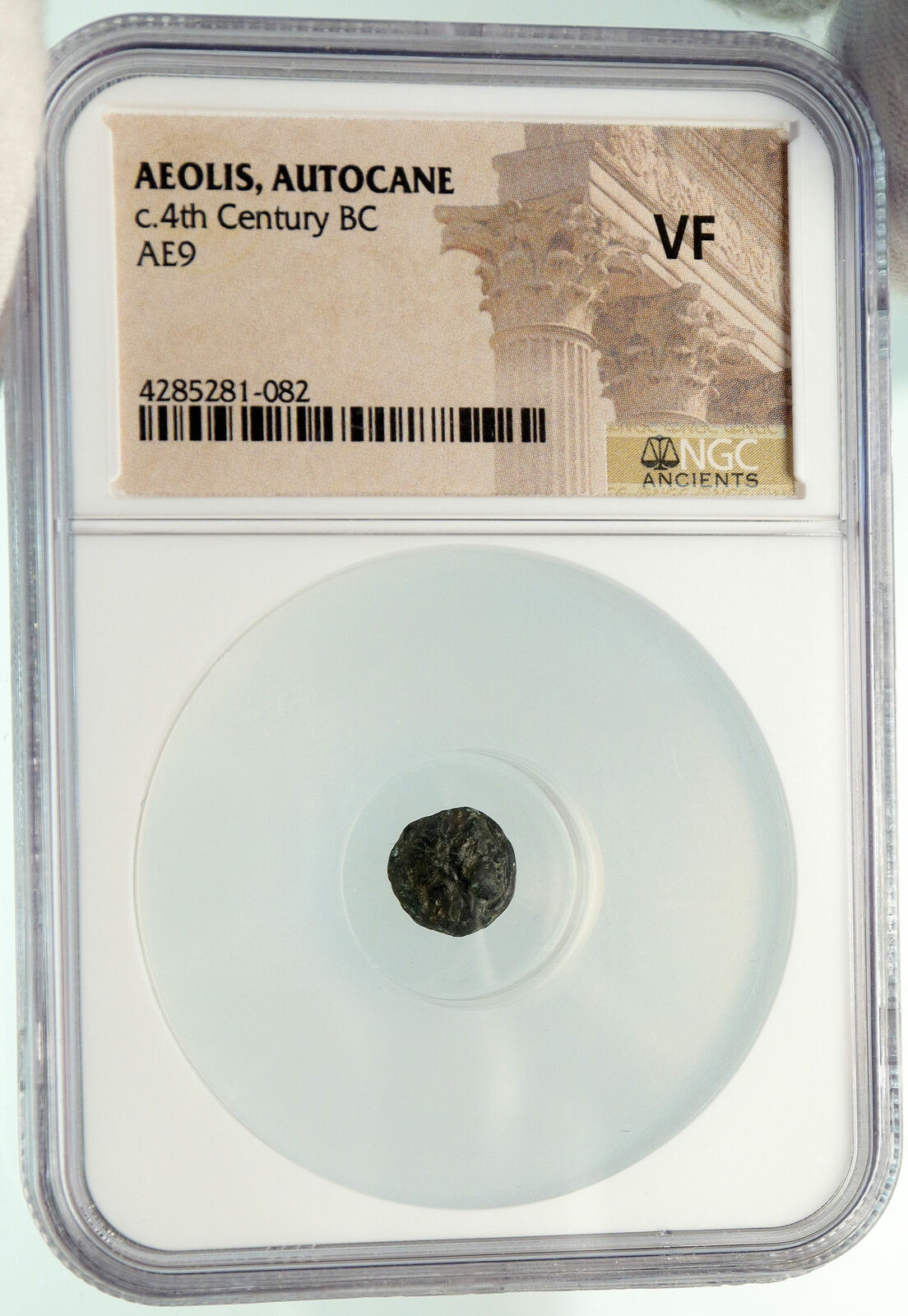 AUTOKANE in AEOLIS Authentic Ancient 400BC RARE Greek Coin APOLLO NGC i84948