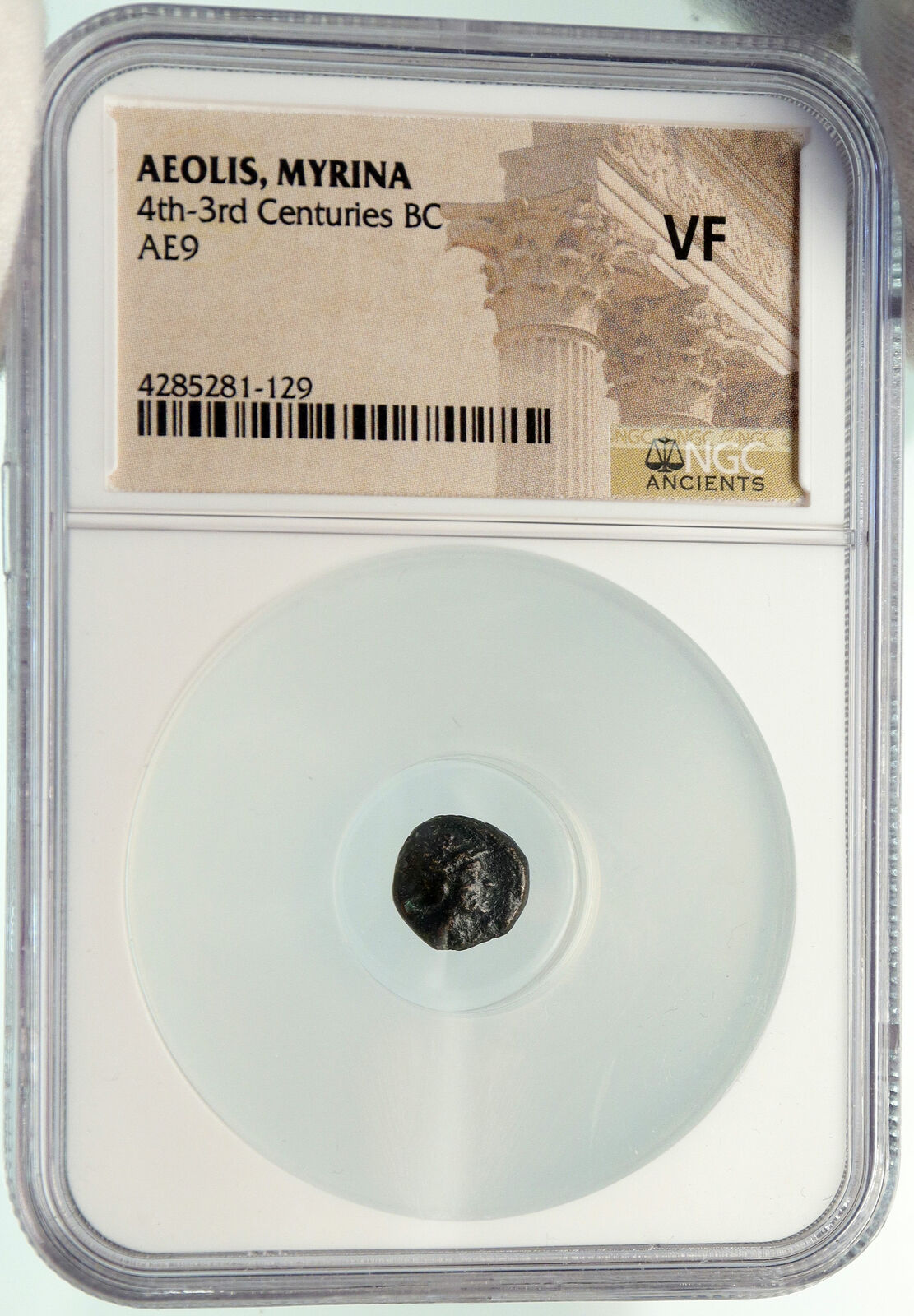 MYRINA in AEOLIS Authentic Ancient 350BC Greek Coin ATHENA AMPHORA NGC i84943