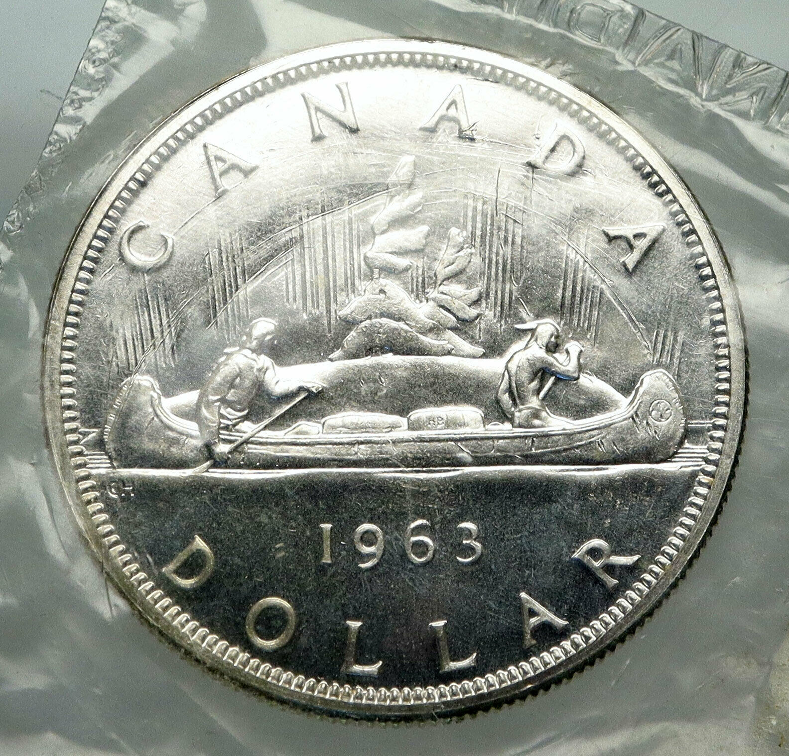 1963 CANADA w UK Queen Elizabeth II VINTAGE Voyagers Silver Dollar Coin i85114