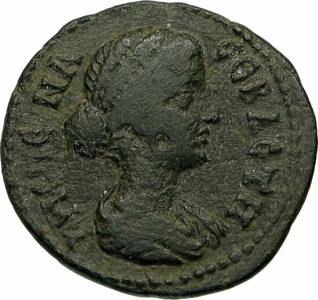 CRISPINA Authentic Ancient RARE ILION TROAS TROY Roman Coin SACRIFICE i85013