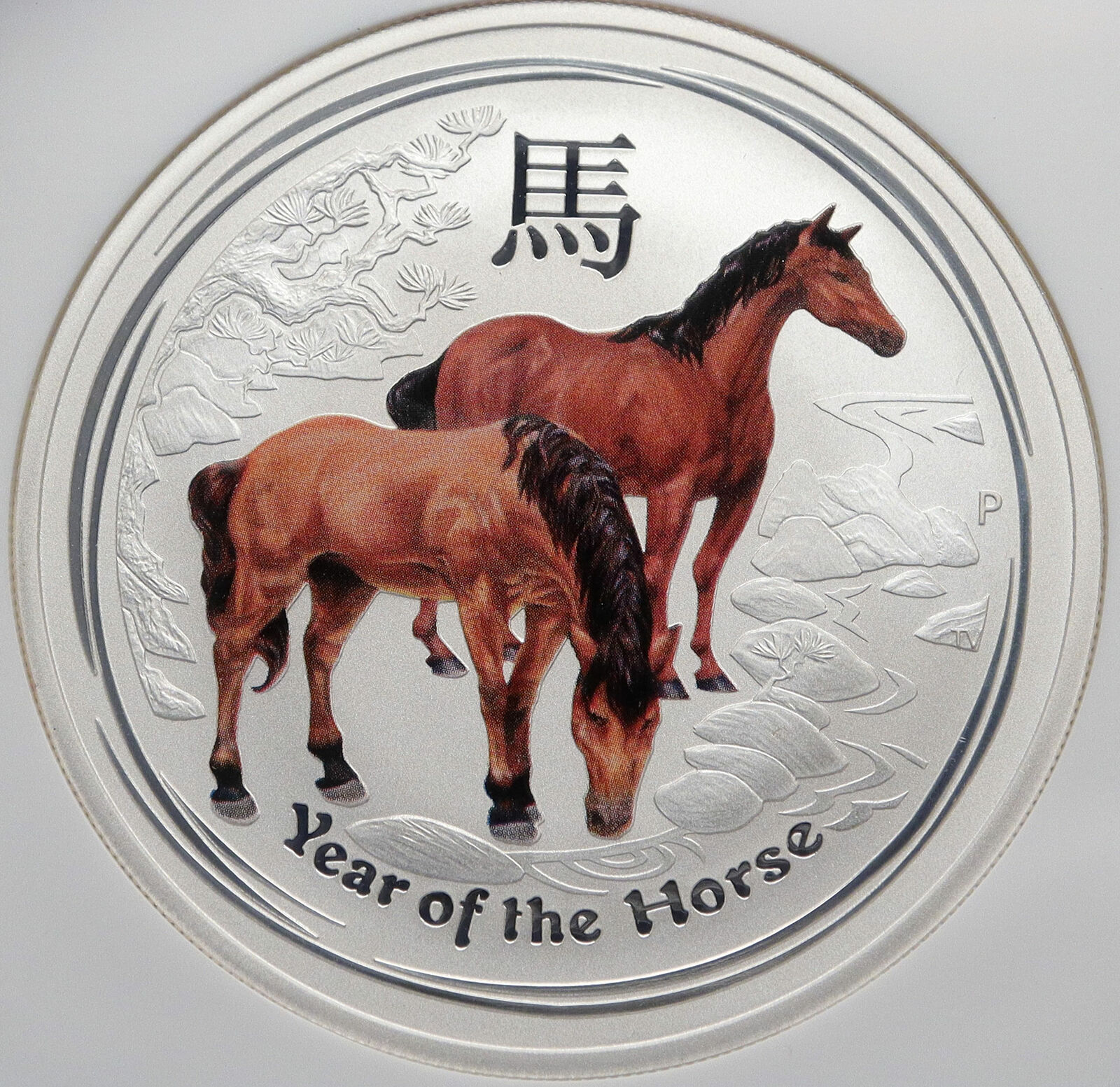 2014 AUSTRALIA Year of Horse Vintage COLORIZED Silver Dollar Coin NGC i85068