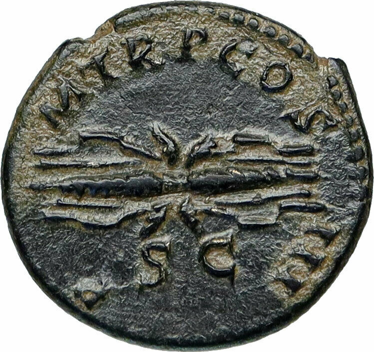 HADRIAN Original Ancient 121AD Rome QUADRANS Roman Coin EAGLE Thunderbolt i85184