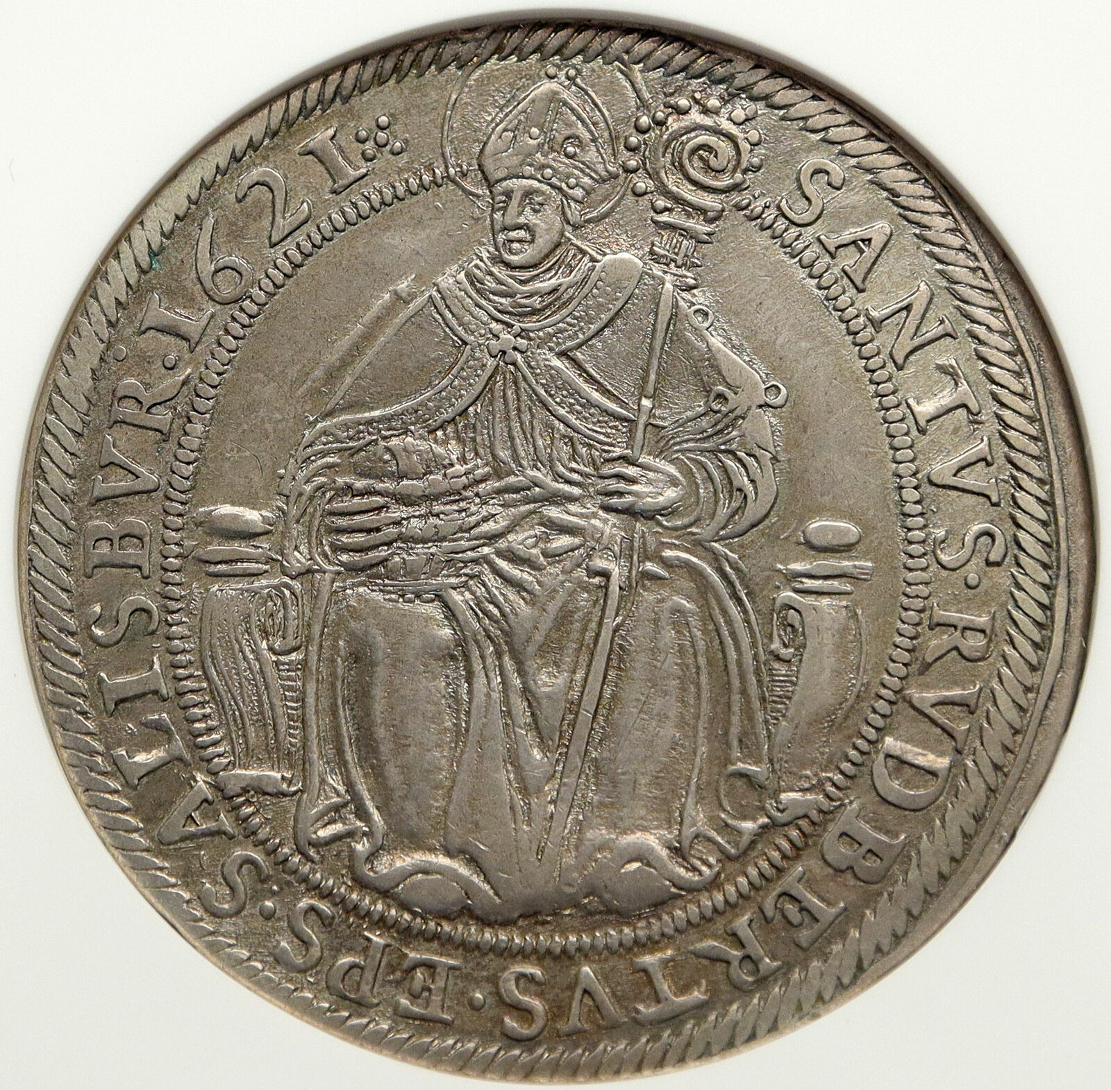 1621 AUSTRIA Salzburg SAINT RUPERT Antique Silver Taler Austrian Coin NGC i85149