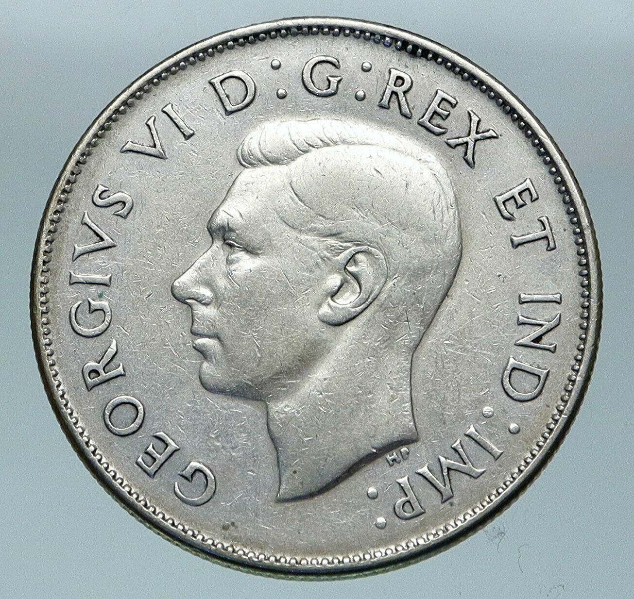 1946 CANADA UK King GEORGE VI Lions Crown Large Old SILVER 50 Cents Coin i85191