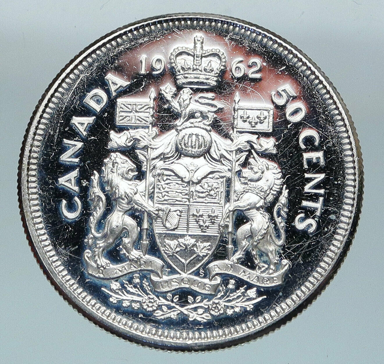 1962 CANADA Queen Elizabeth II Proof-Like VINTAGE SILVER 50 Cents Coin i85201