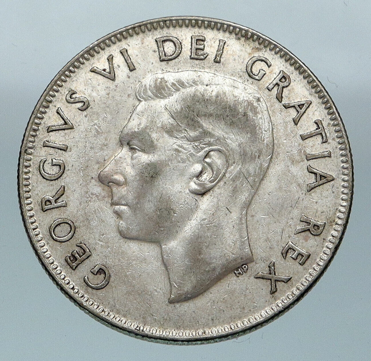 1951 CANADA UK King GEORGE VI Lions Crown Large Old SILVER 50 Cents Coin i85196