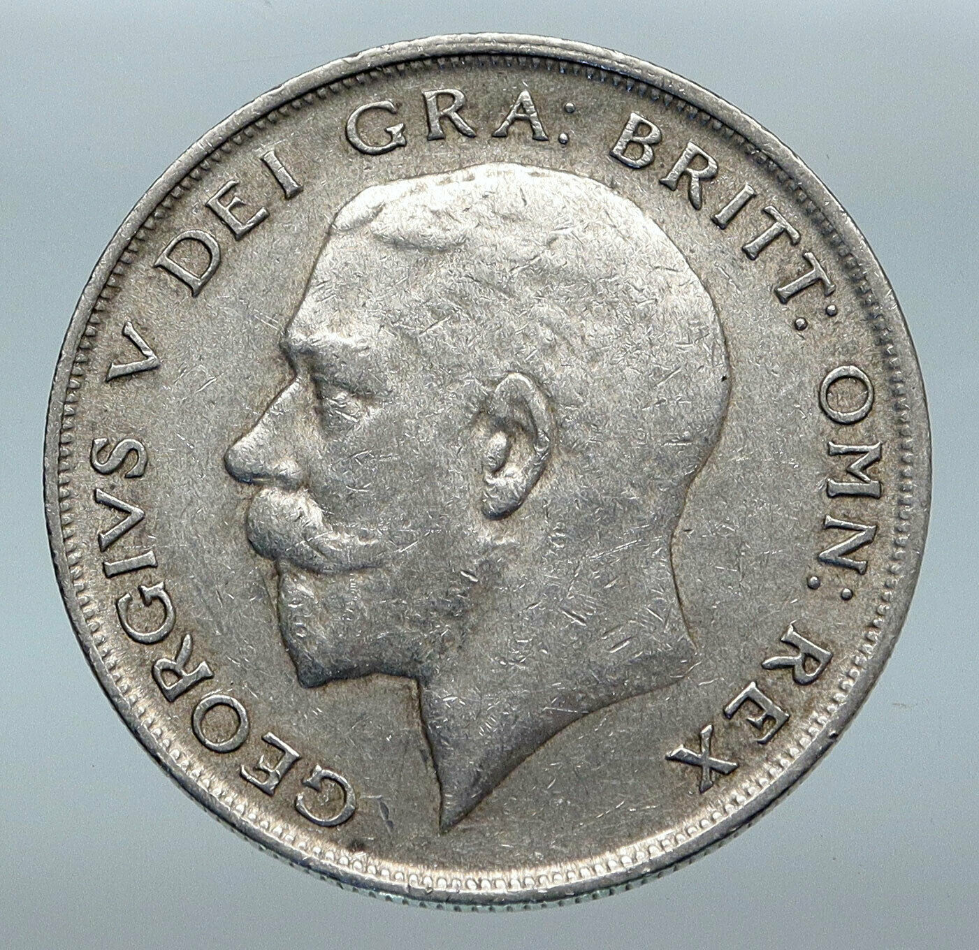 1921 Great Britain United Kingdom UK King GEORGE V Silver Half Crown Coin i85262