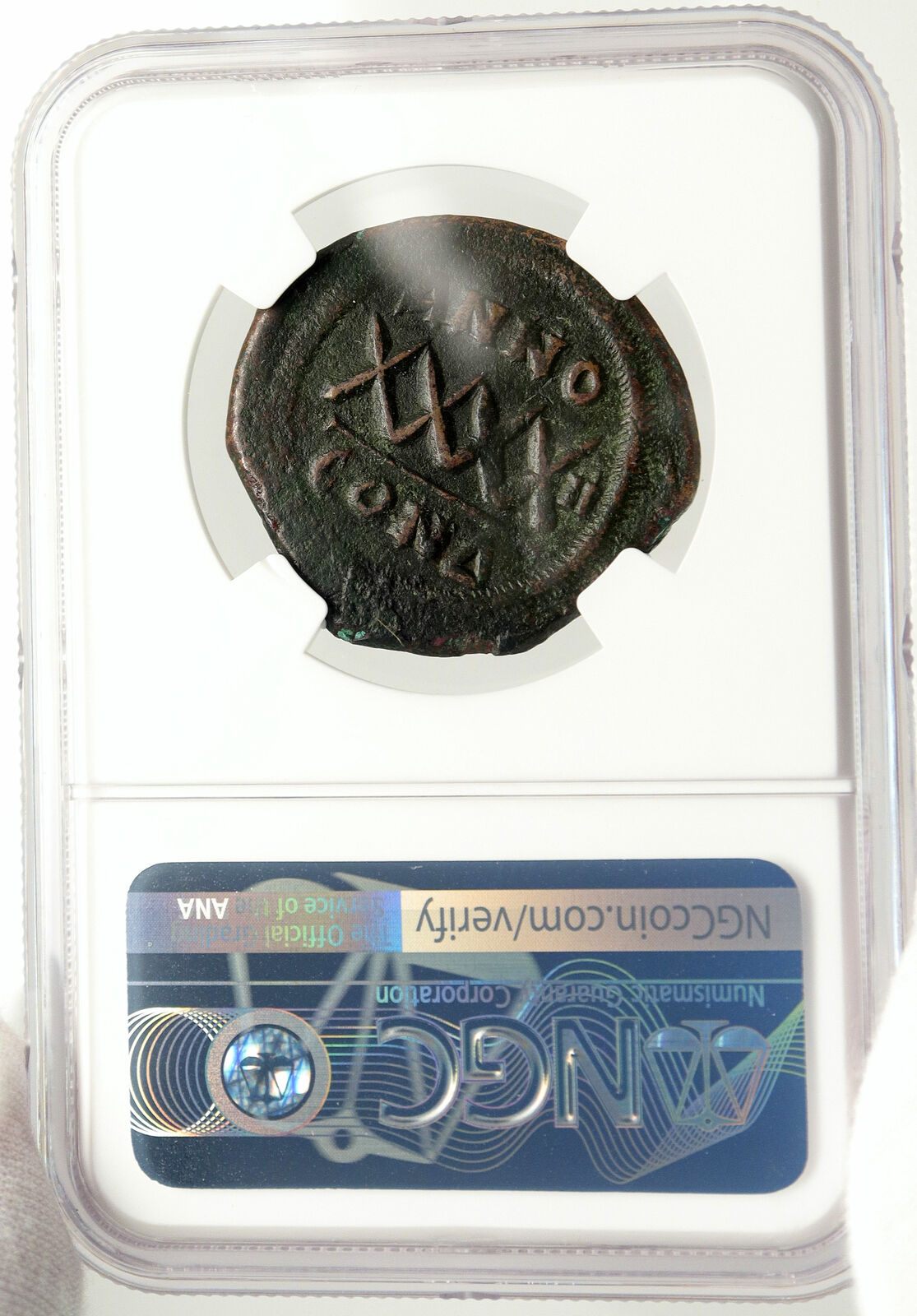 PHOCAS Original Authentic Ancient 603AD Byzantine Follis Coin XXXX NGC i84977