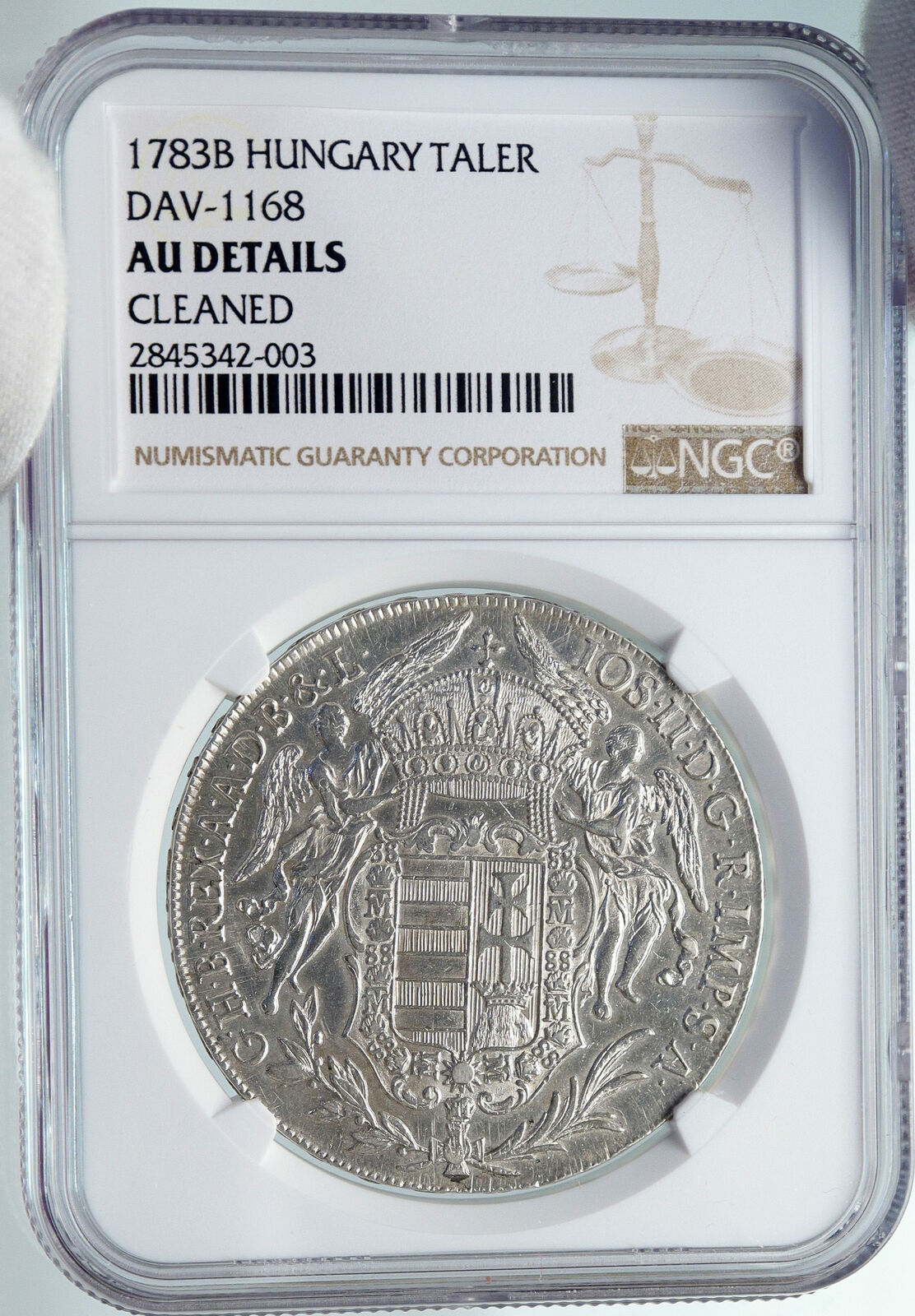 1783 HUNGARY King Joseph II MADONNA & JESUS Antique Silver Taler Coin NGC i85325